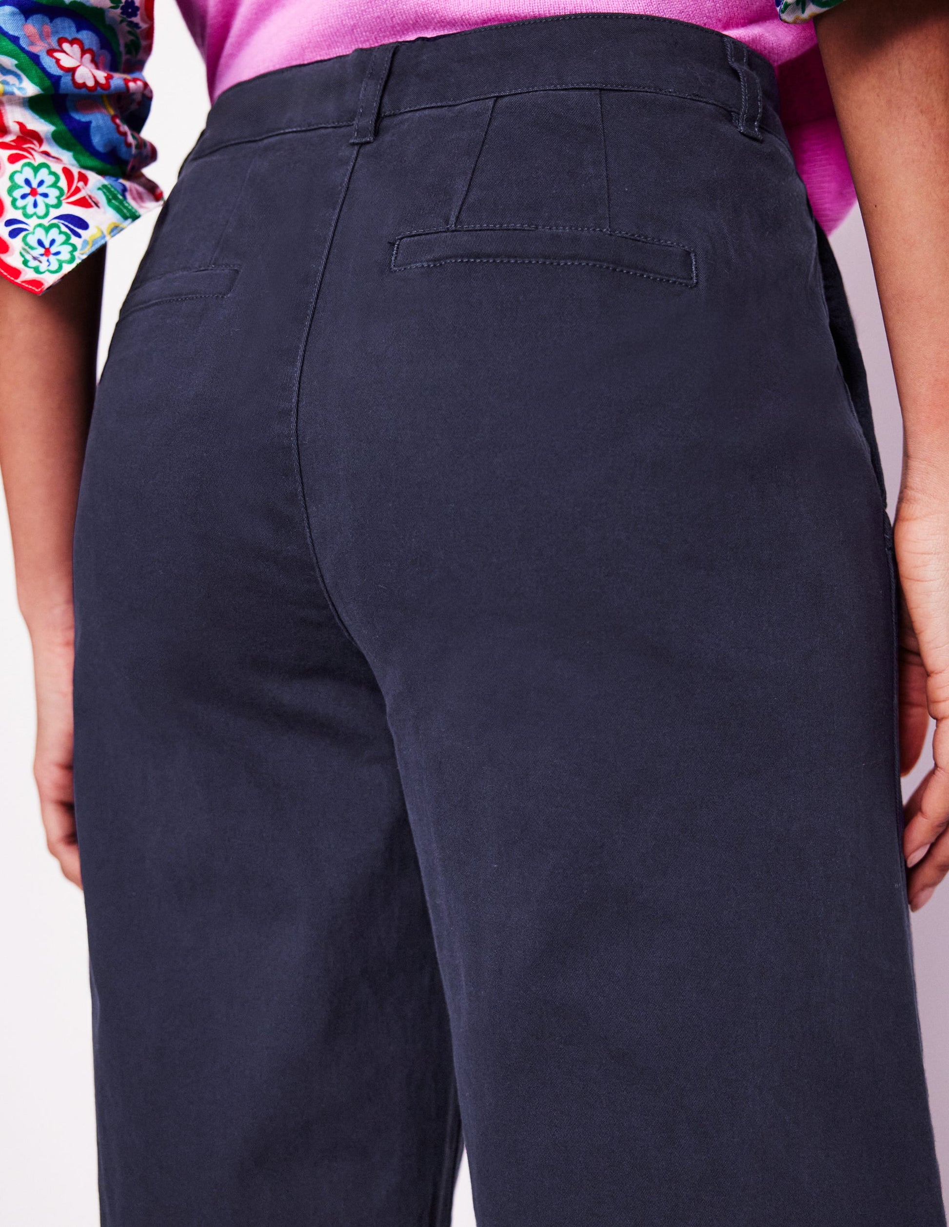 Barnsbury Crop Chino Trousers-Navy-2