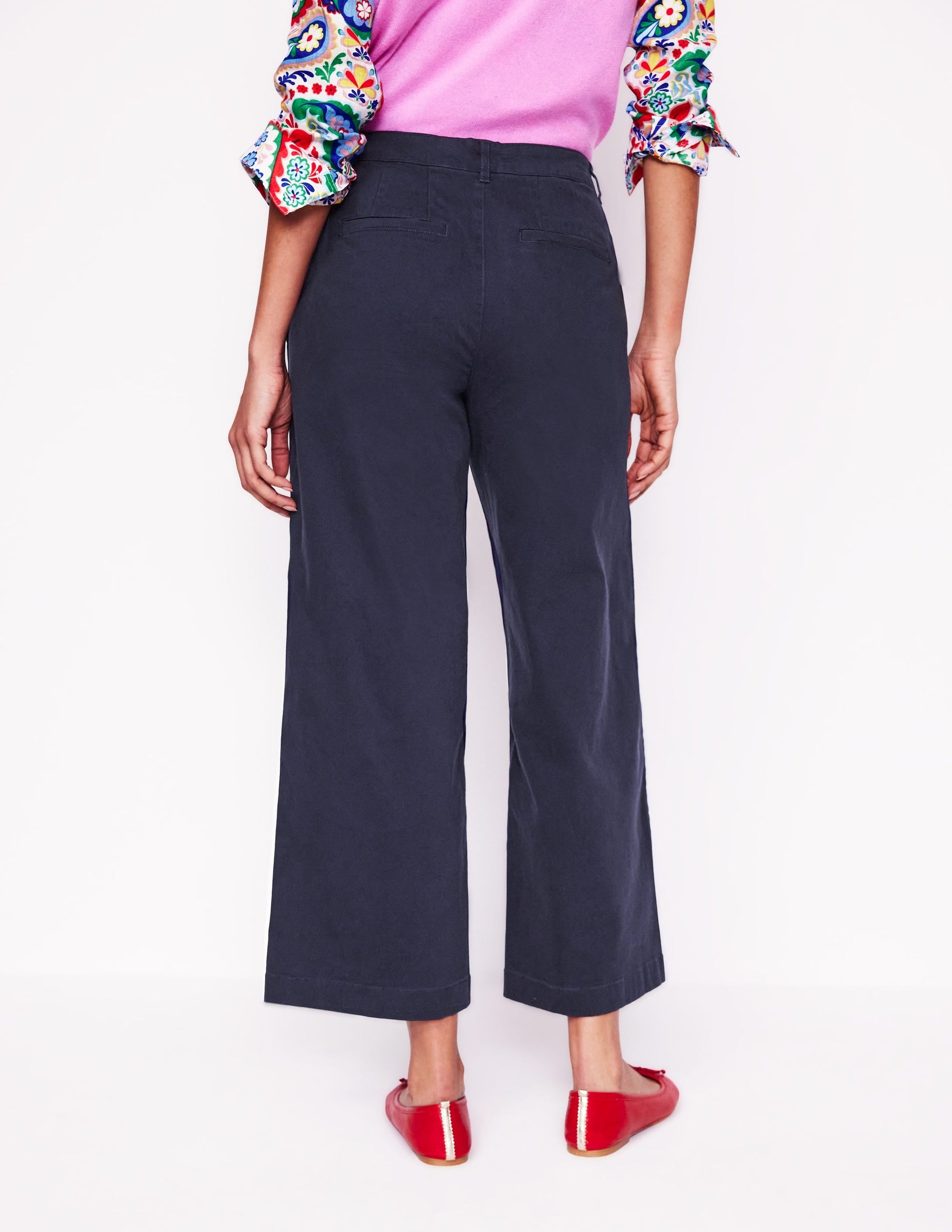 Barnsbury Crop Chino Trousers-Navy-3