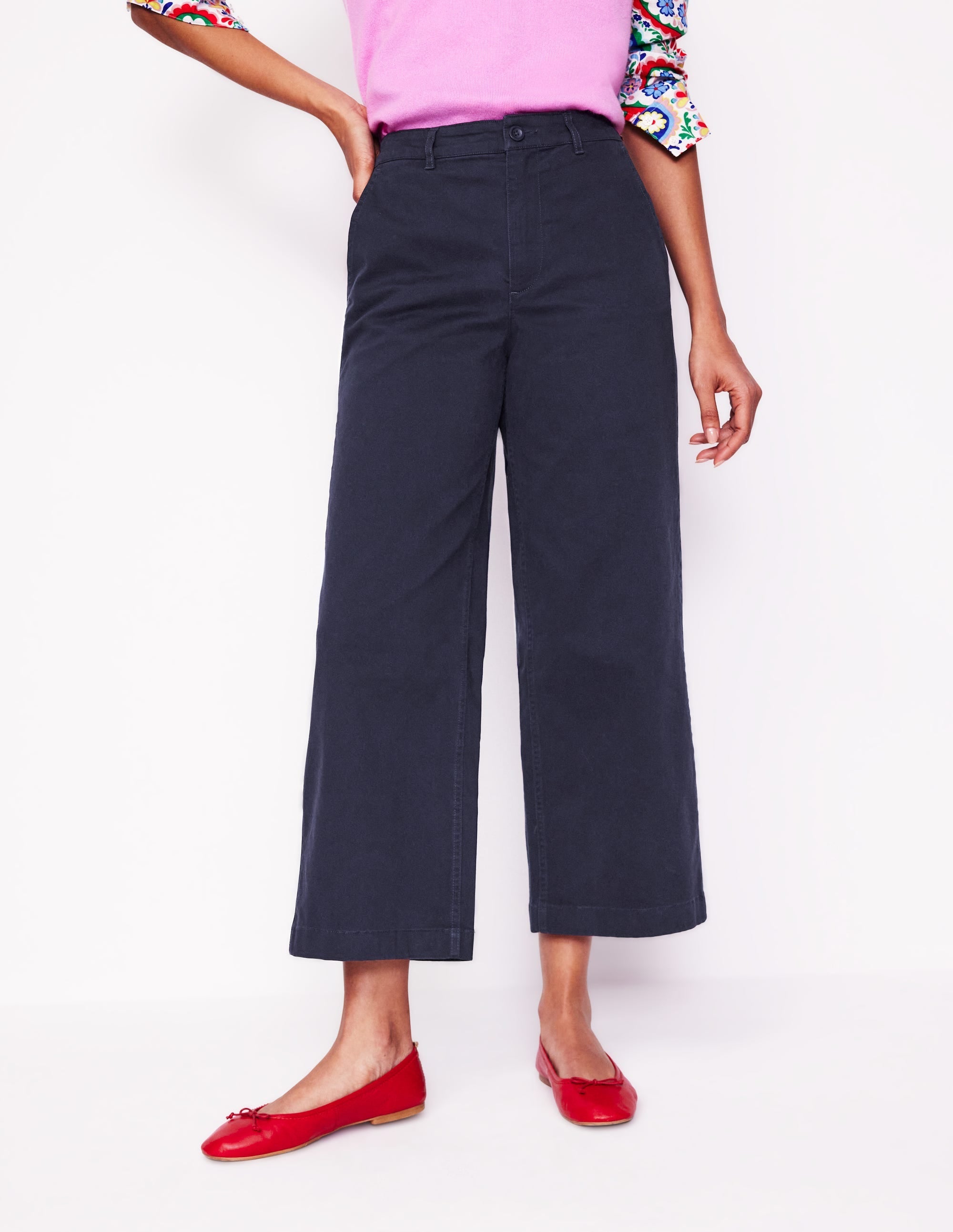 Barnsbury Crop Chino Trousers-Navy - Image 4