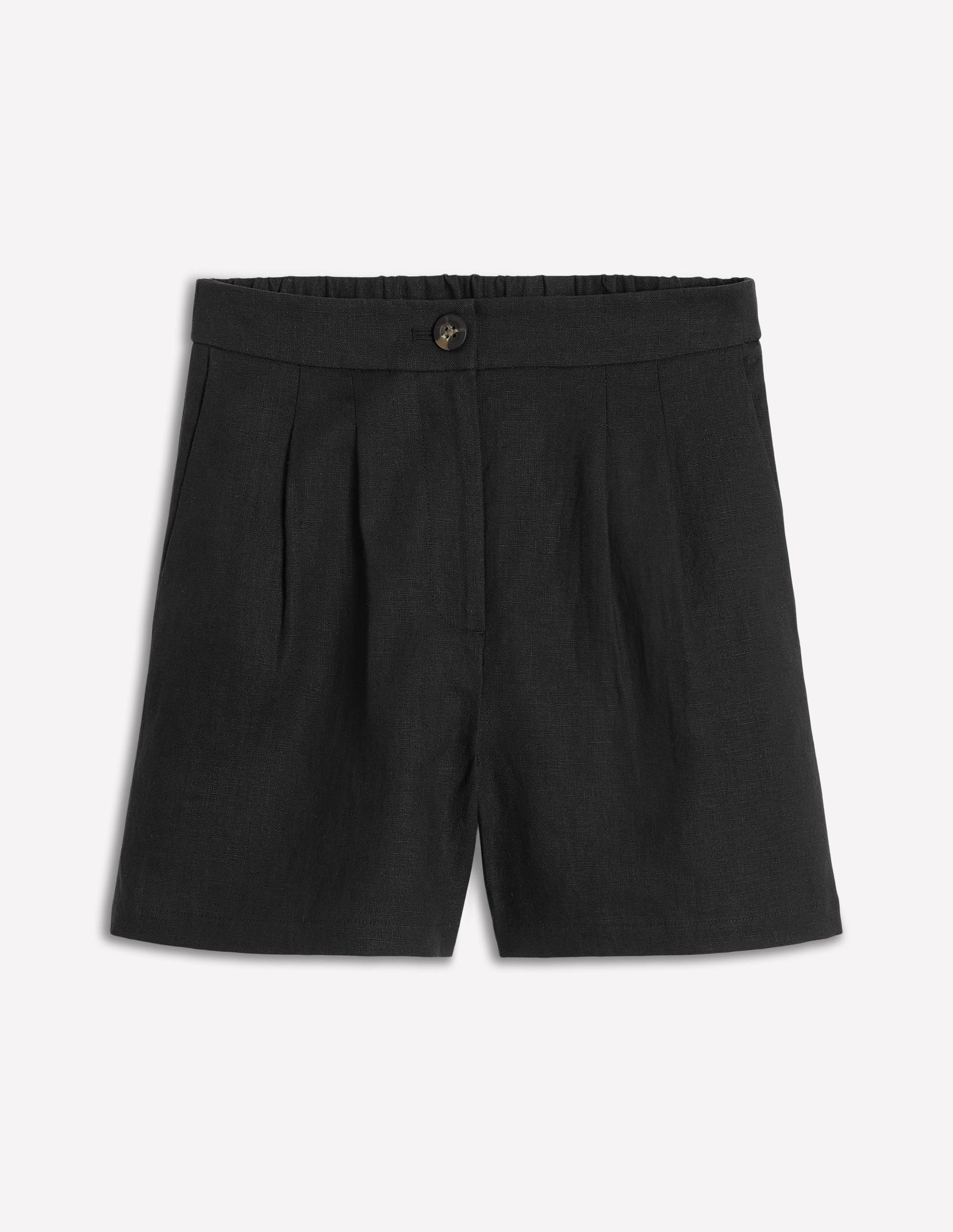 Dulwich Linen Shorts-Black-5