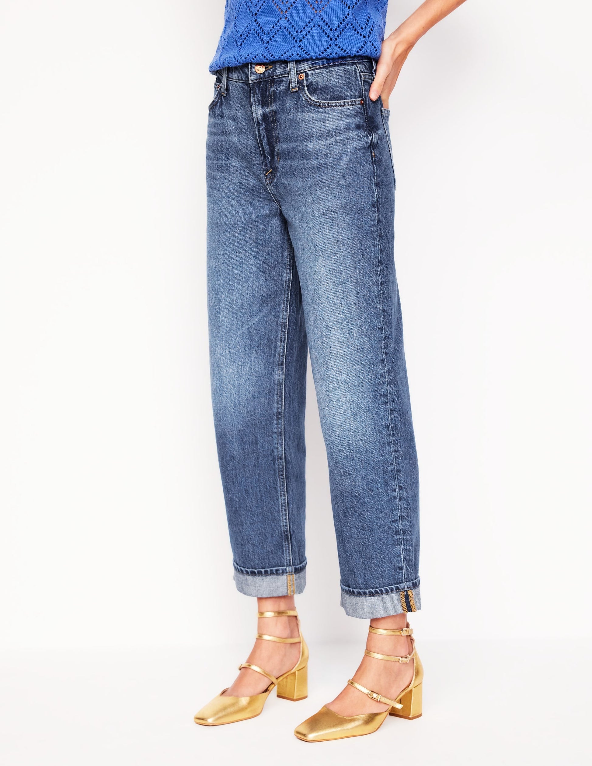 Mid Rise Relaxed Jeans-Mid Vintage-6