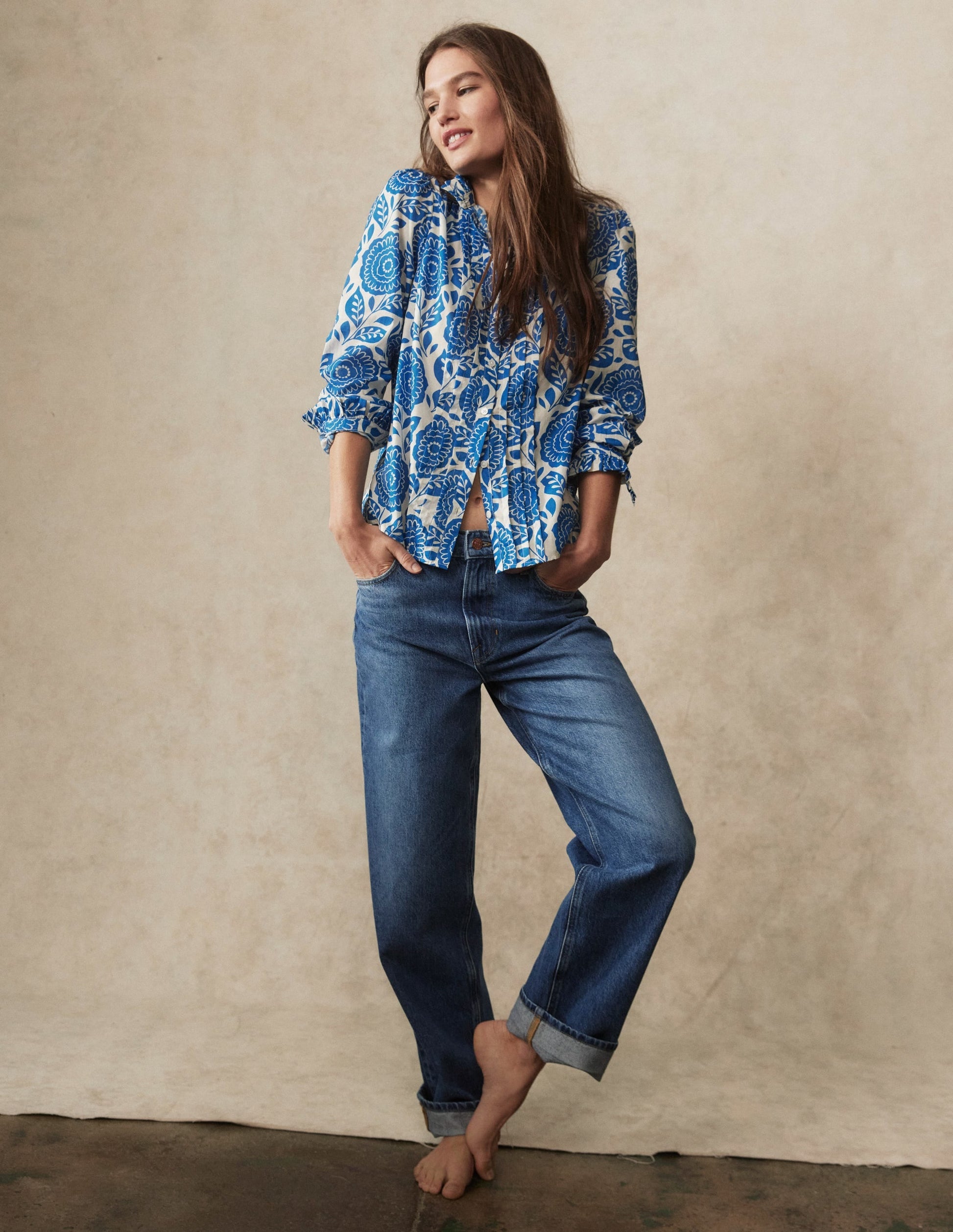 Mid Rise Relaxed Jeans-Mid Vintage-1