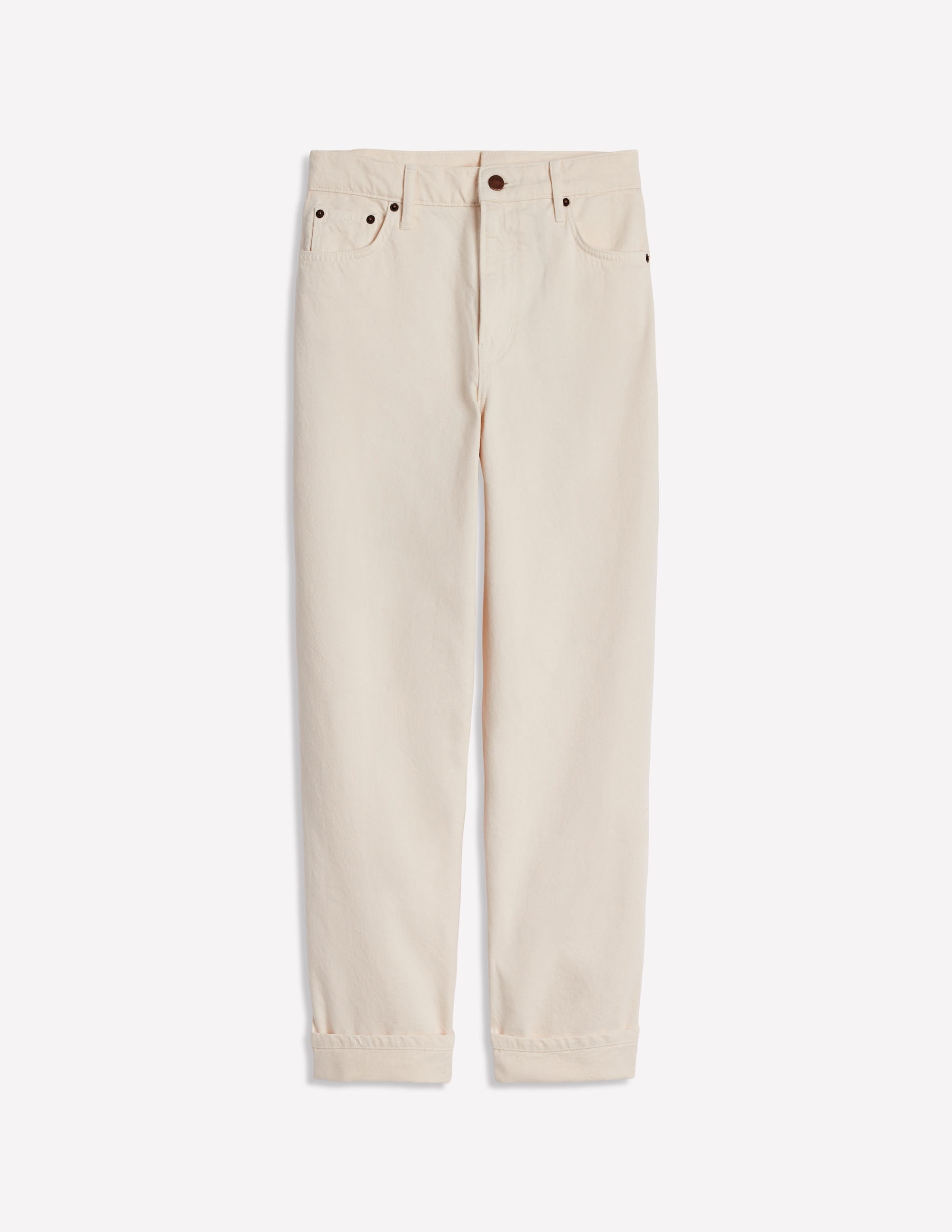 Mid Rise Relaxed Jeans-Ecru - Image 2