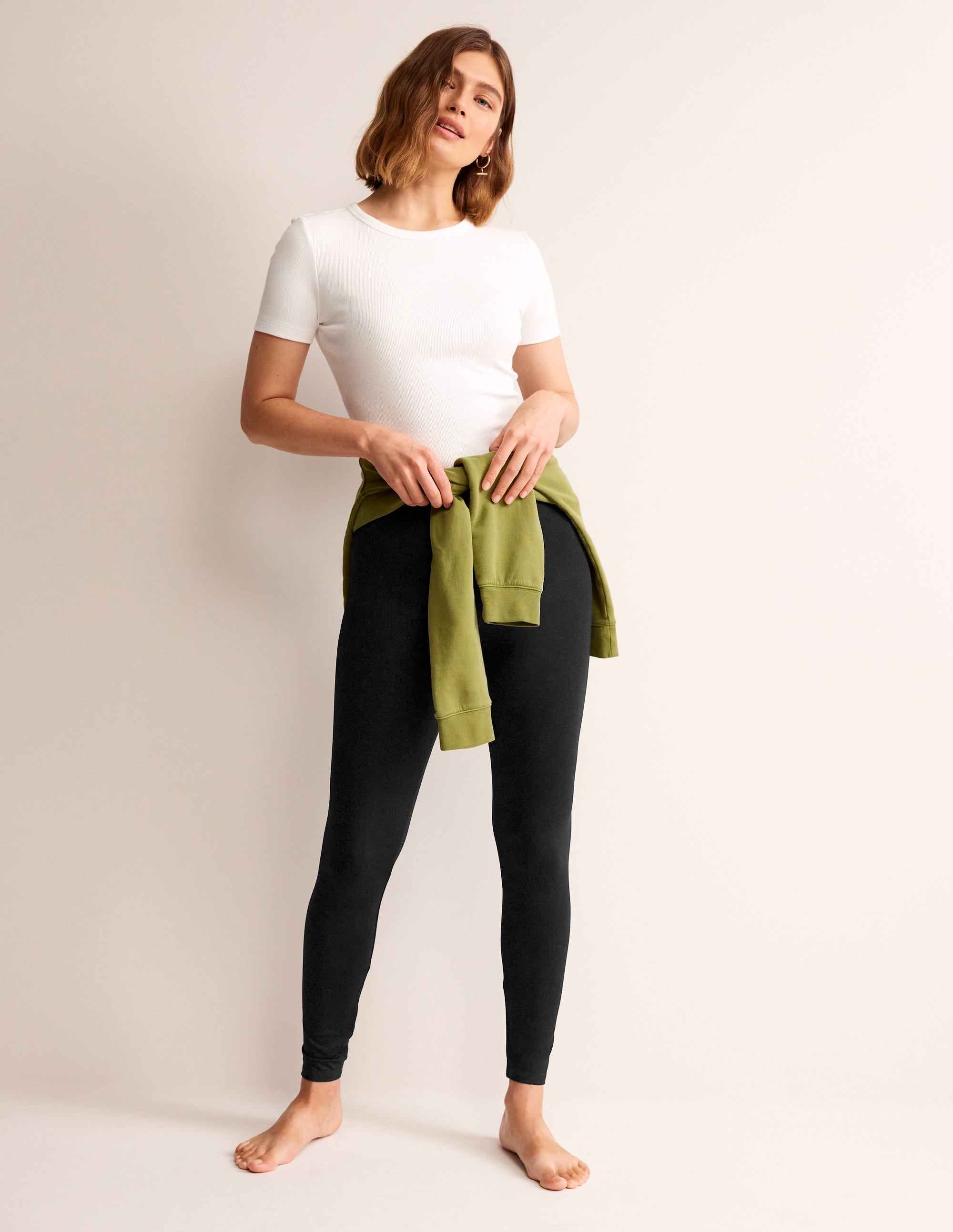 High Rise Jersey Leggings-Black - Image 1