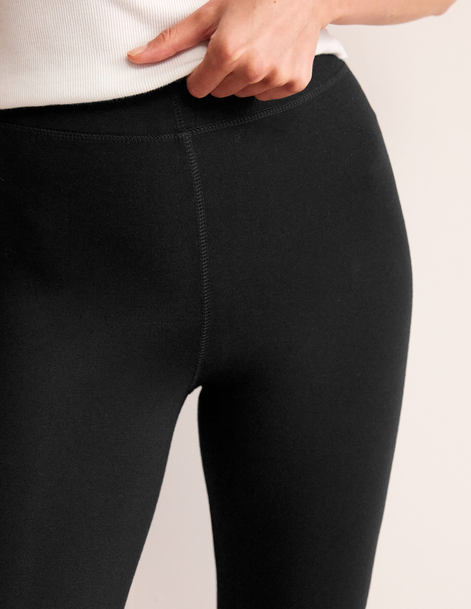 High Rise Jersey Leggings-Black-2