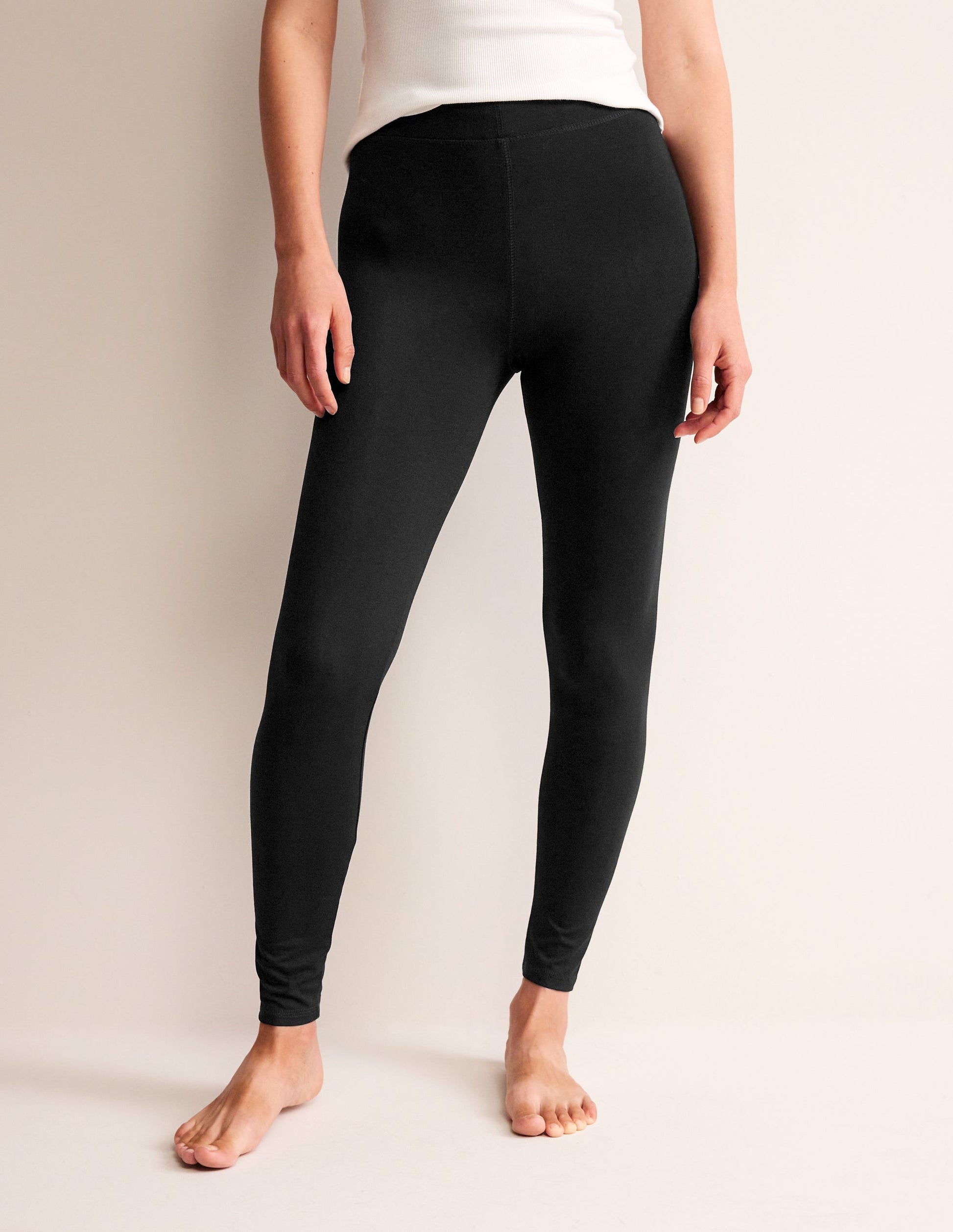 High Rise Jersey Leggings-Black-4