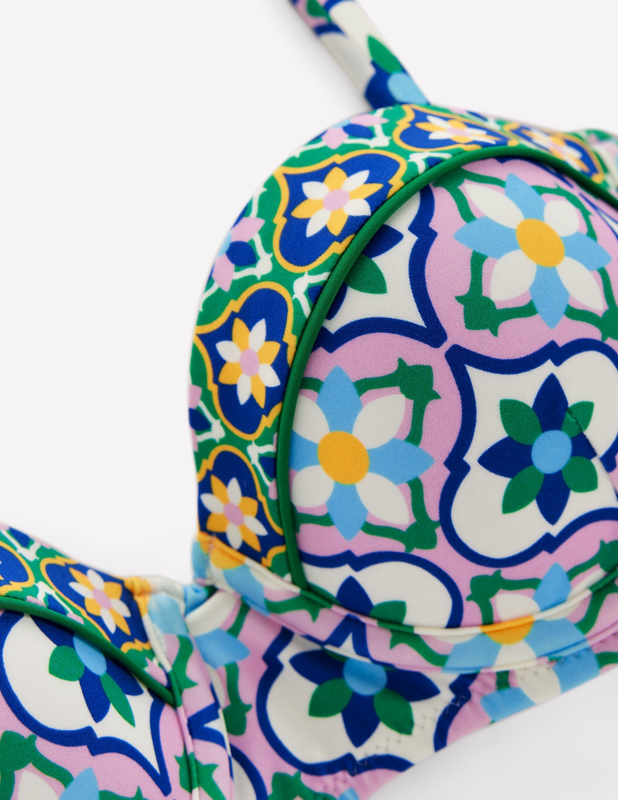 Rhodes Cup-Size Bikini Top-Multi, Floweret Tile - Image 6