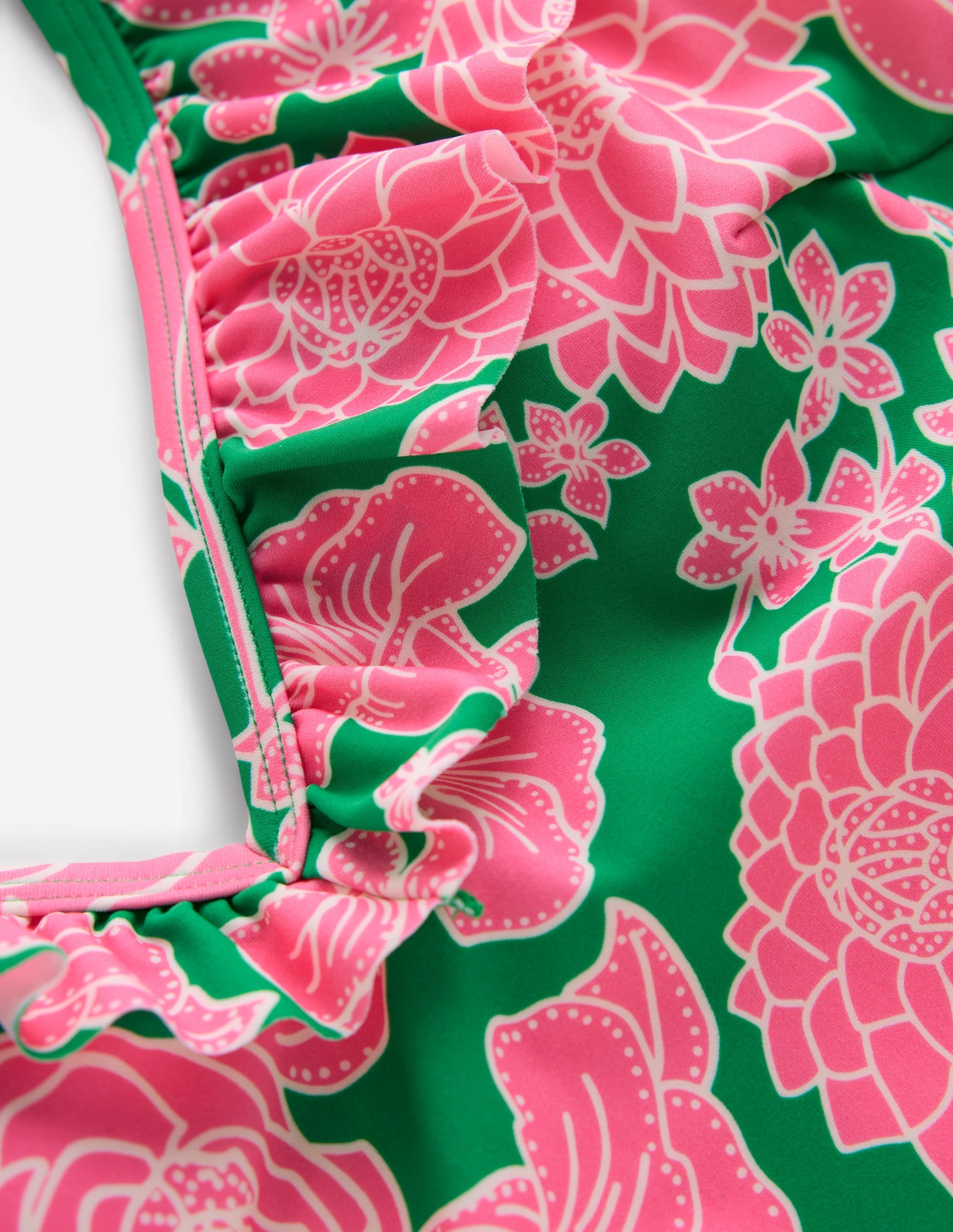 Evia Ruffle Swimsuit-Rich Emerald, Blossom Cascade - Image 6