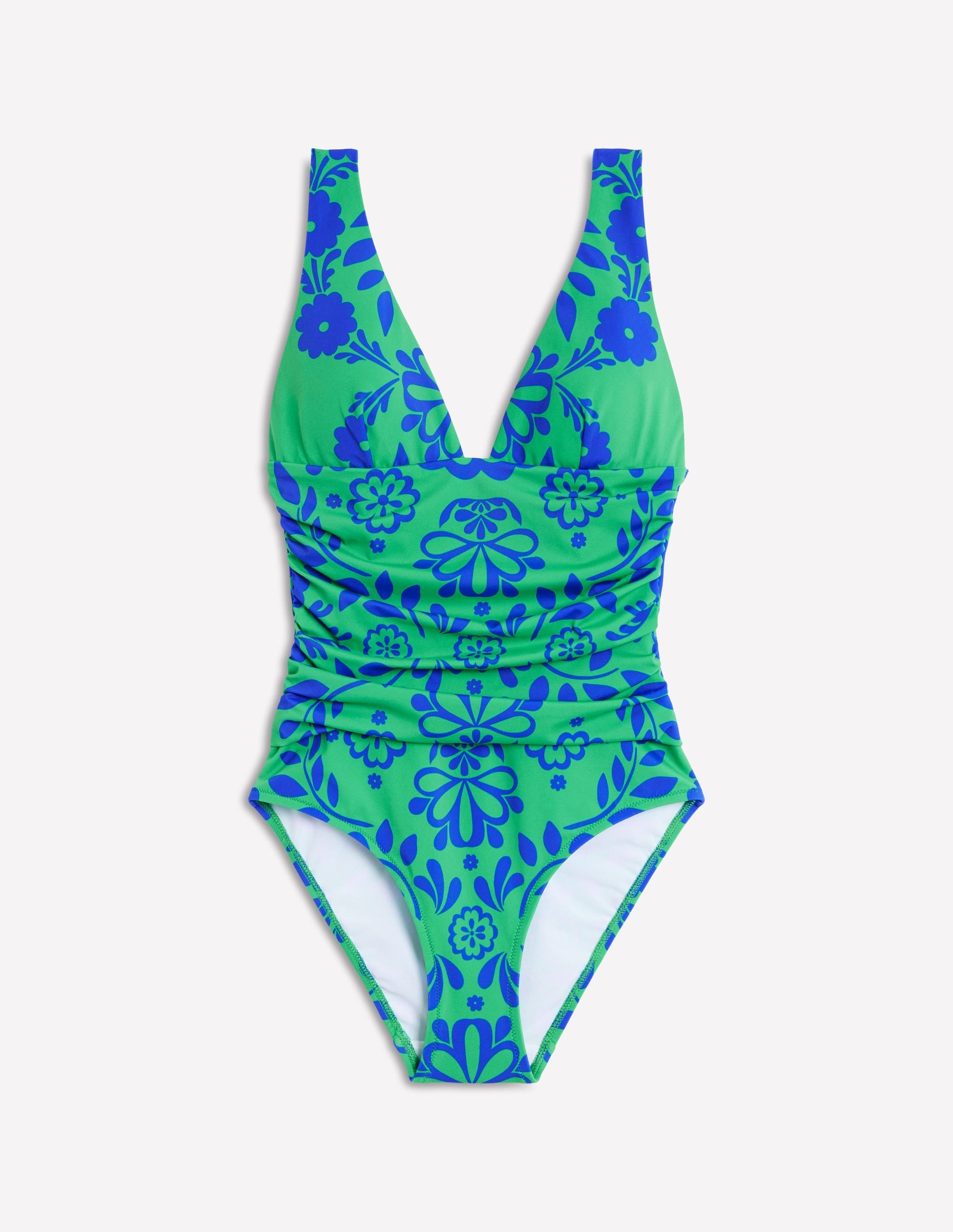 Mykonos Deep V Swimsuit-Green, Structured Meadow - Image 6