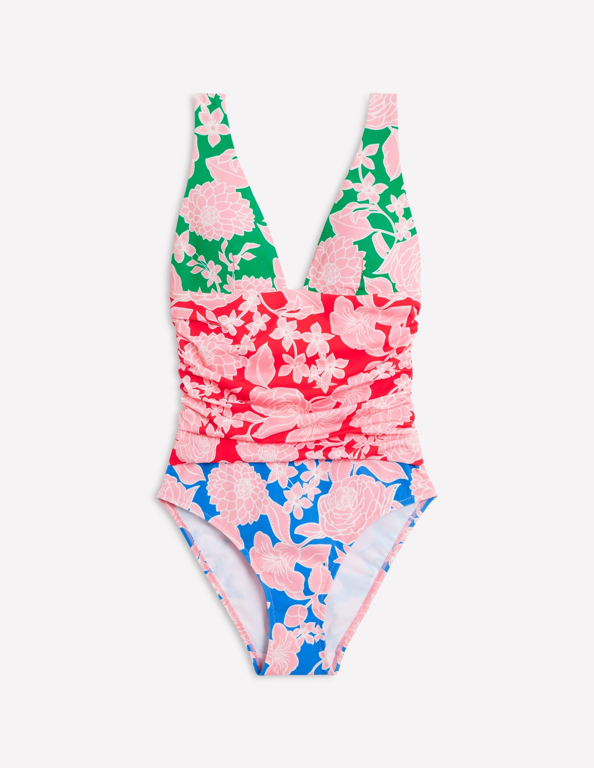 Mykonos Deep V Swimsuit-Multi, Blossom Cascade-7