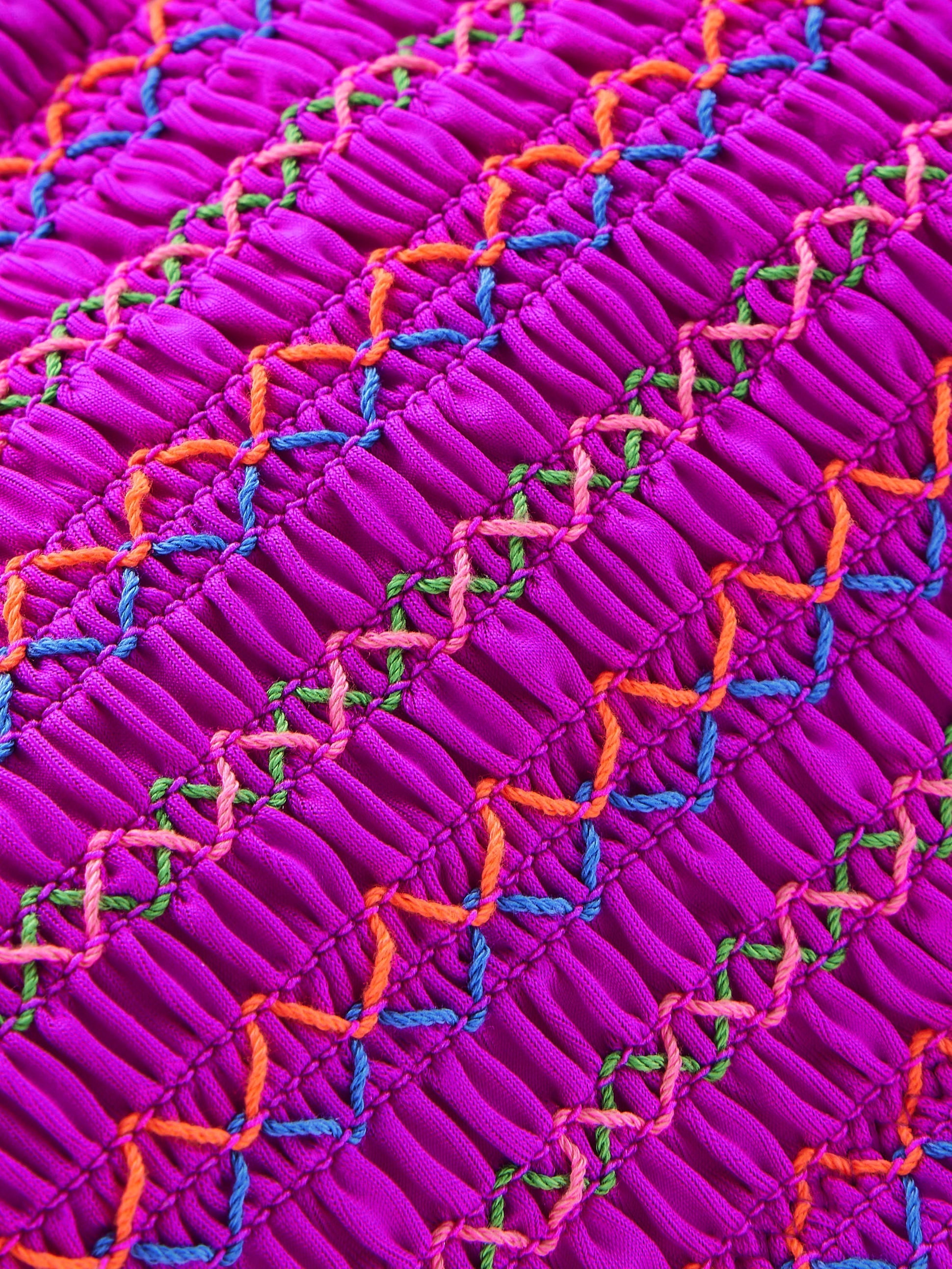 Skyros Smocked Bikini Top-Very fuchsia - Image 6