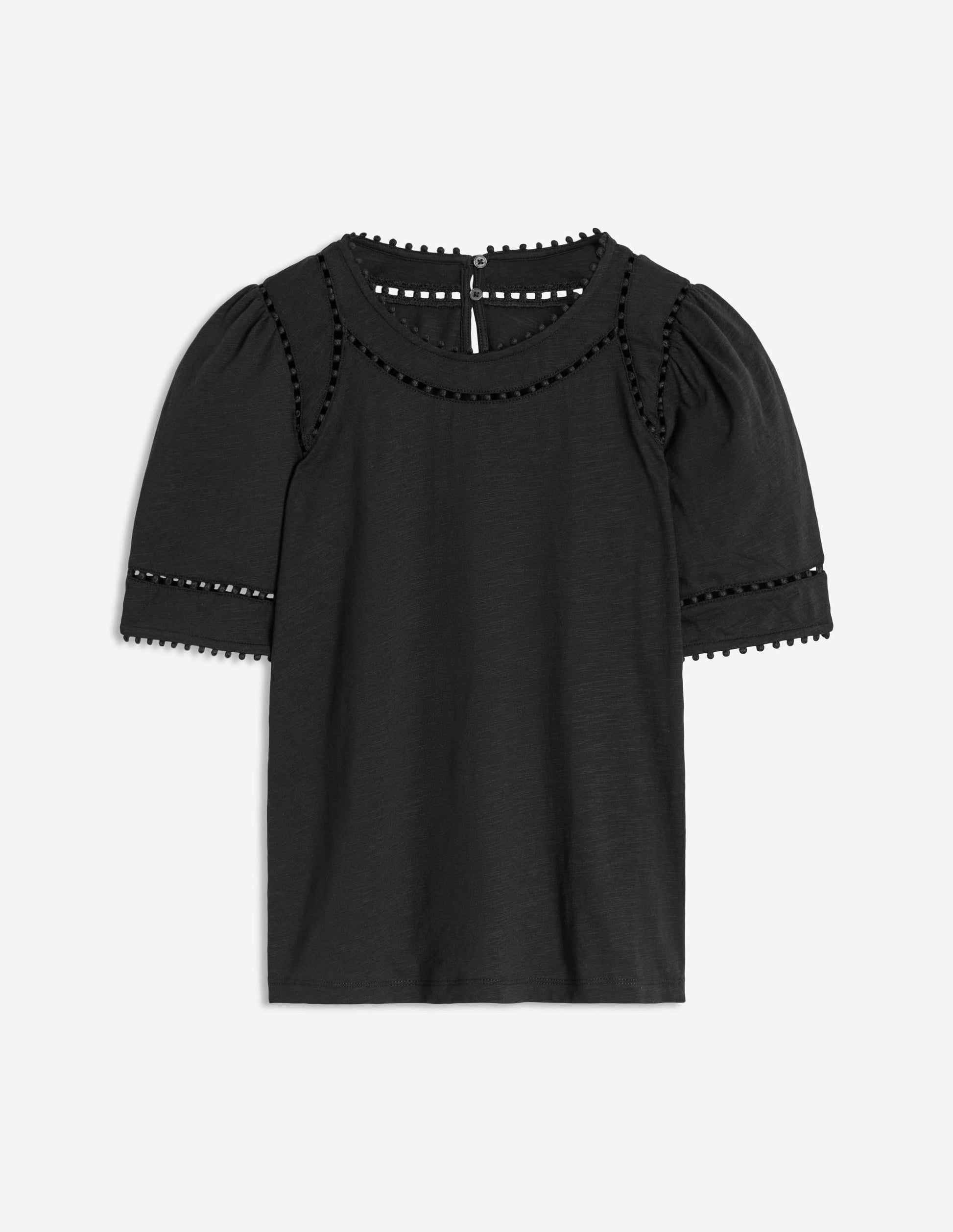 Mila Trim Detail Top-Black-6