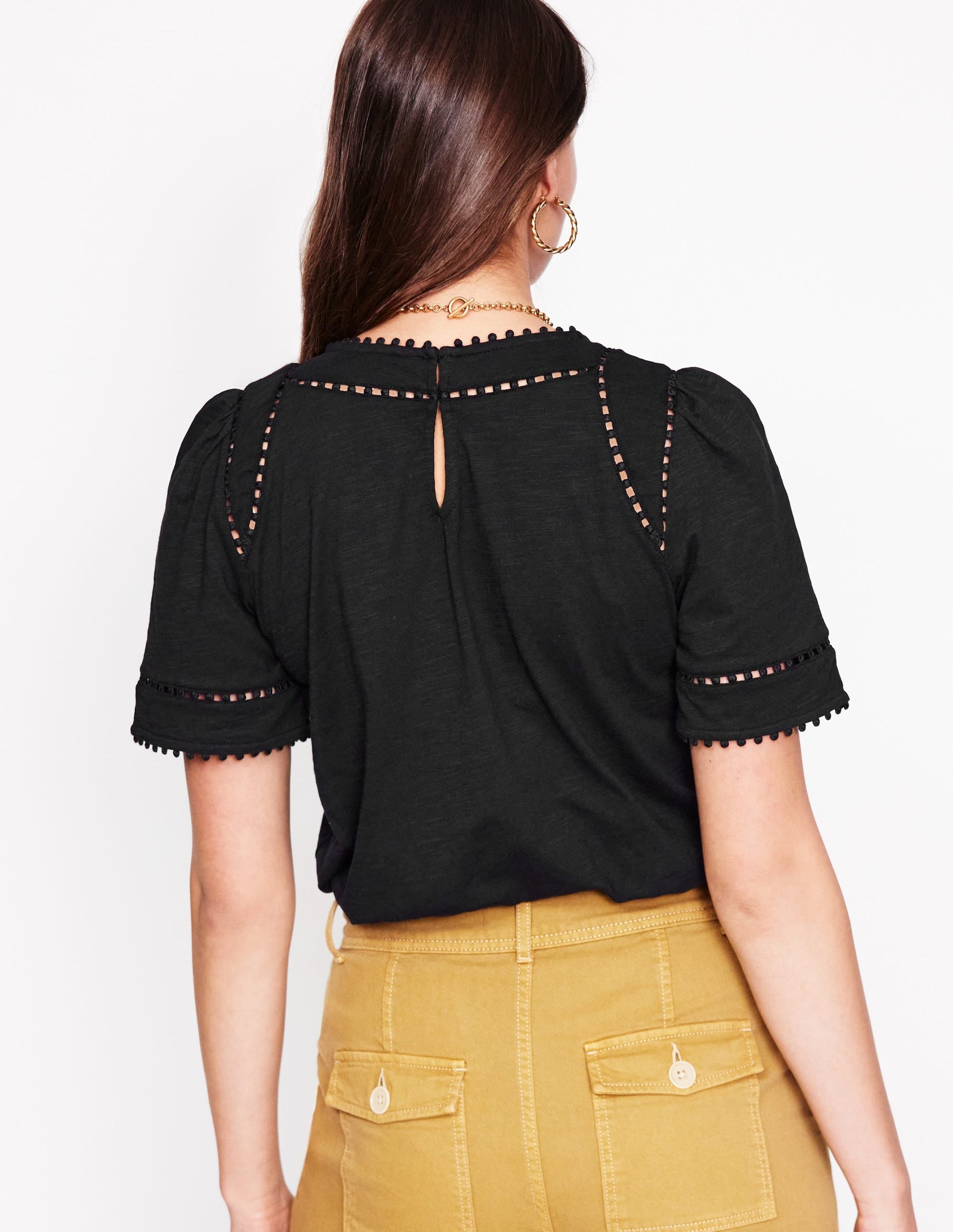 Mila Trim Detail Top-Black-3