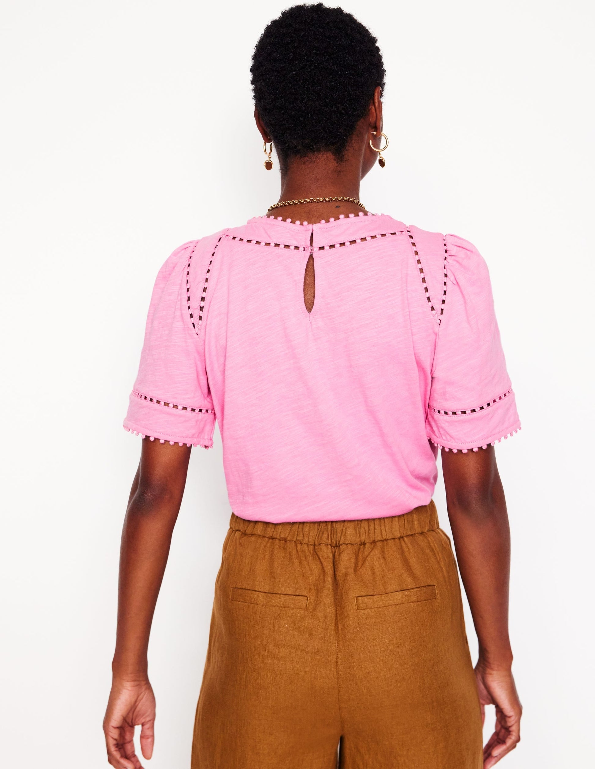 Mila Trim Detail Top-Meadowsweet Pink-3