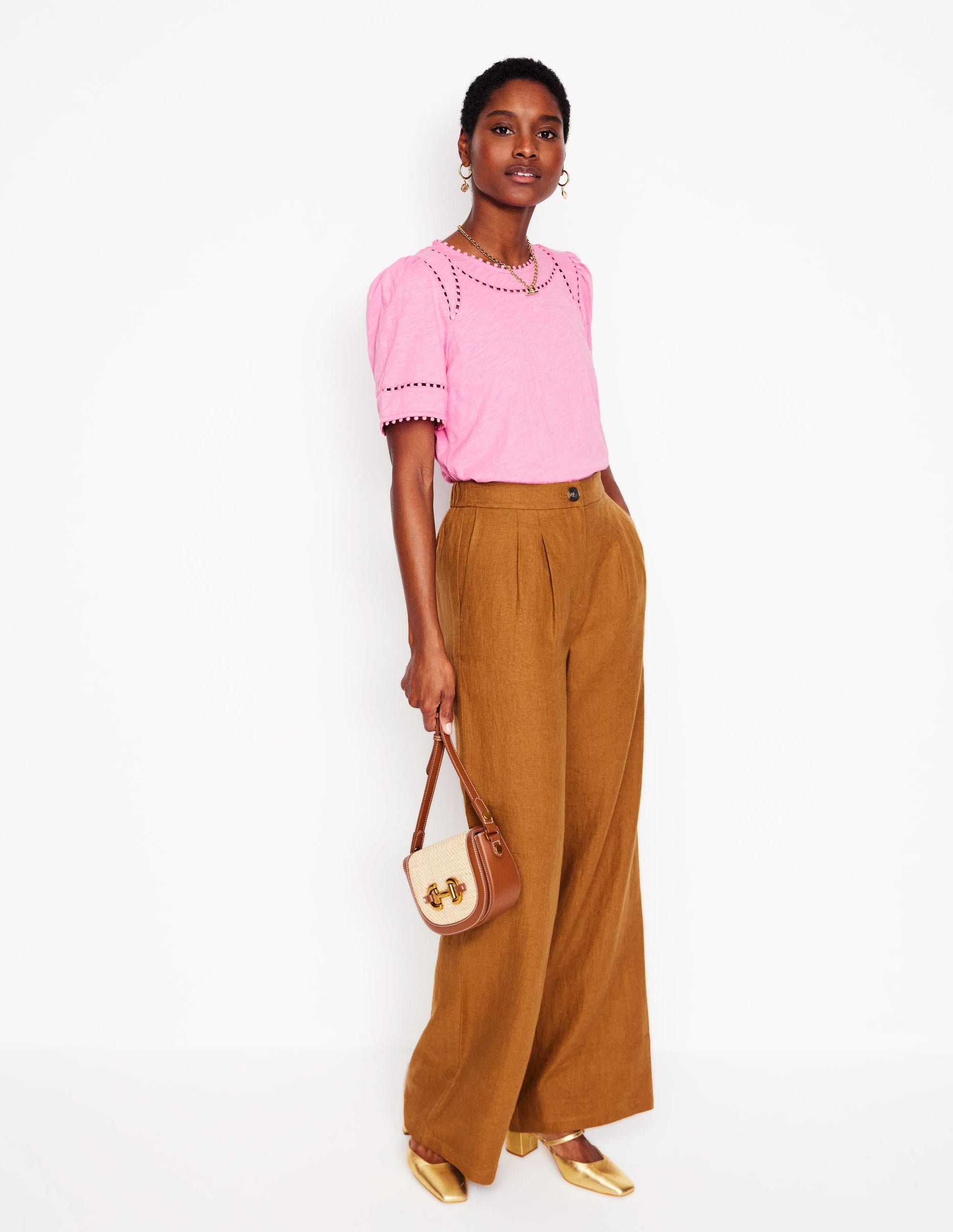 Mila Trim Detail Top-Meadowsweet Pink-4