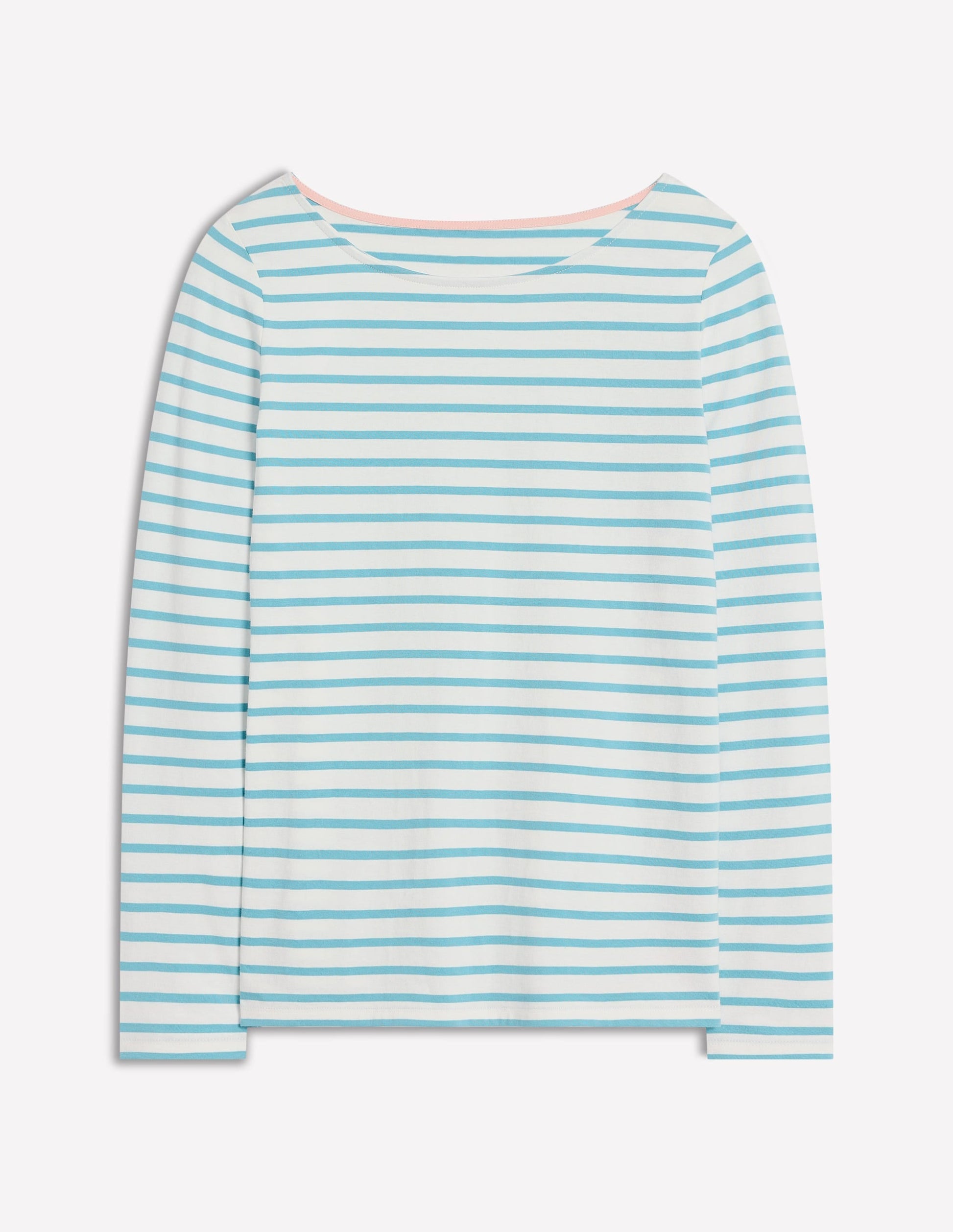 Ella Long Sleeve Breton-Ivory, Duck Egg Blue-5