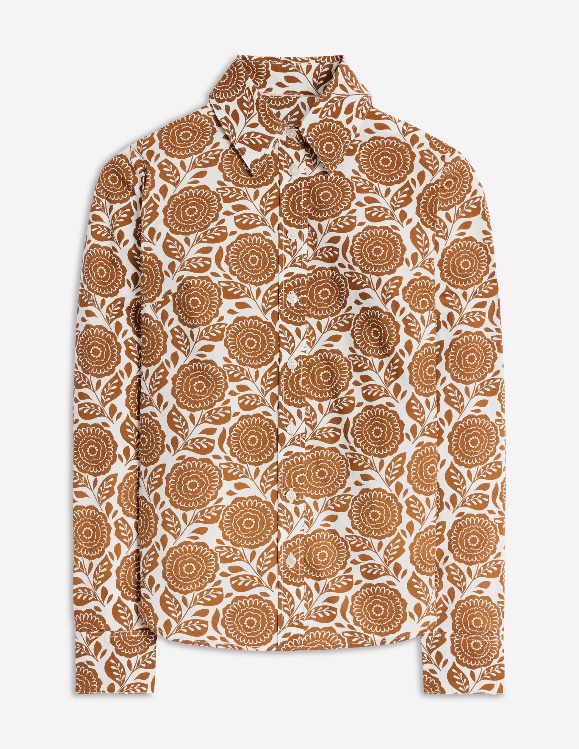 Sienna Cotton Shirt-Gingerbread, Dahlia Stamp-6