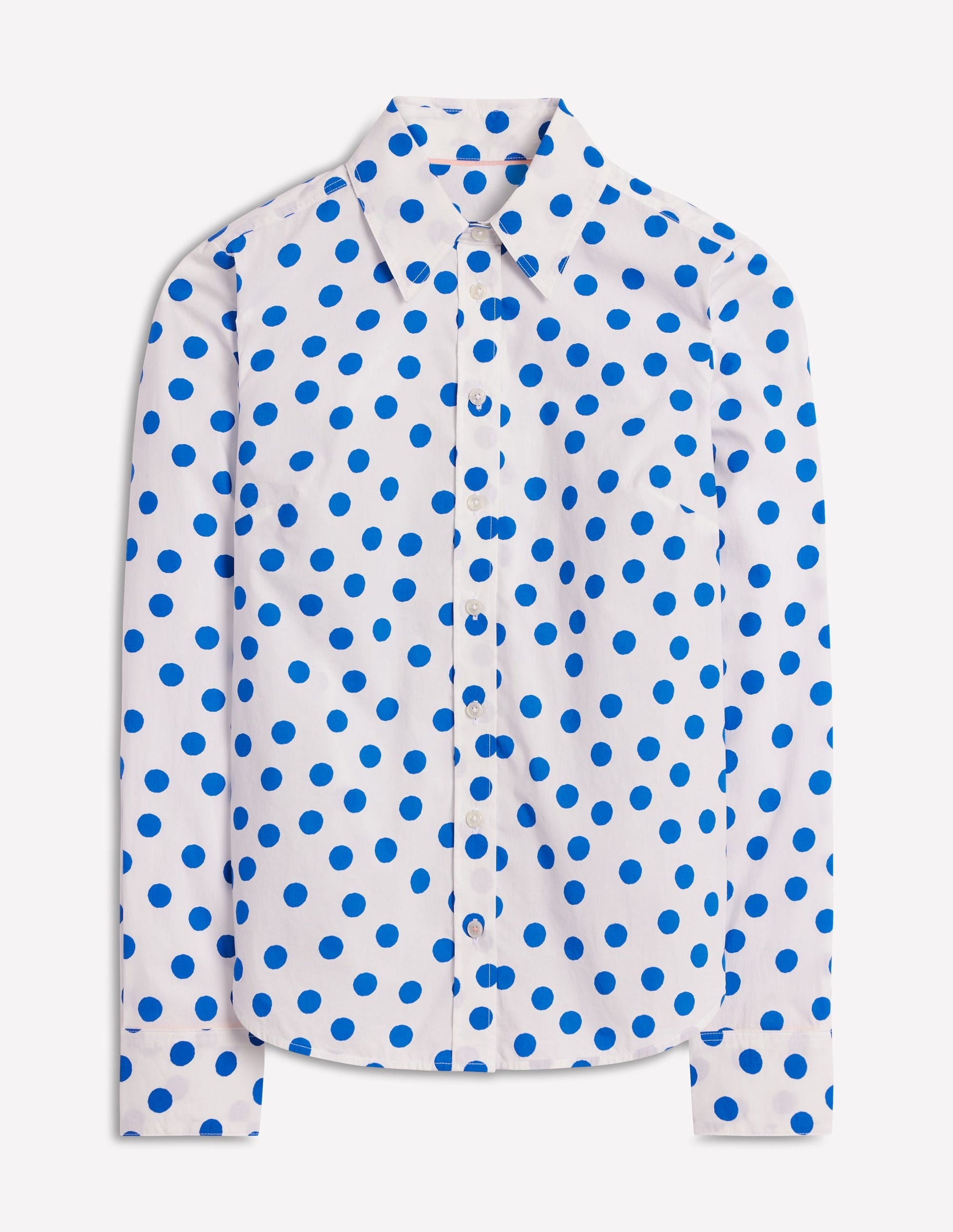 Sienna Cotton Shirt-Ivory, Blue Abstract Dot-6