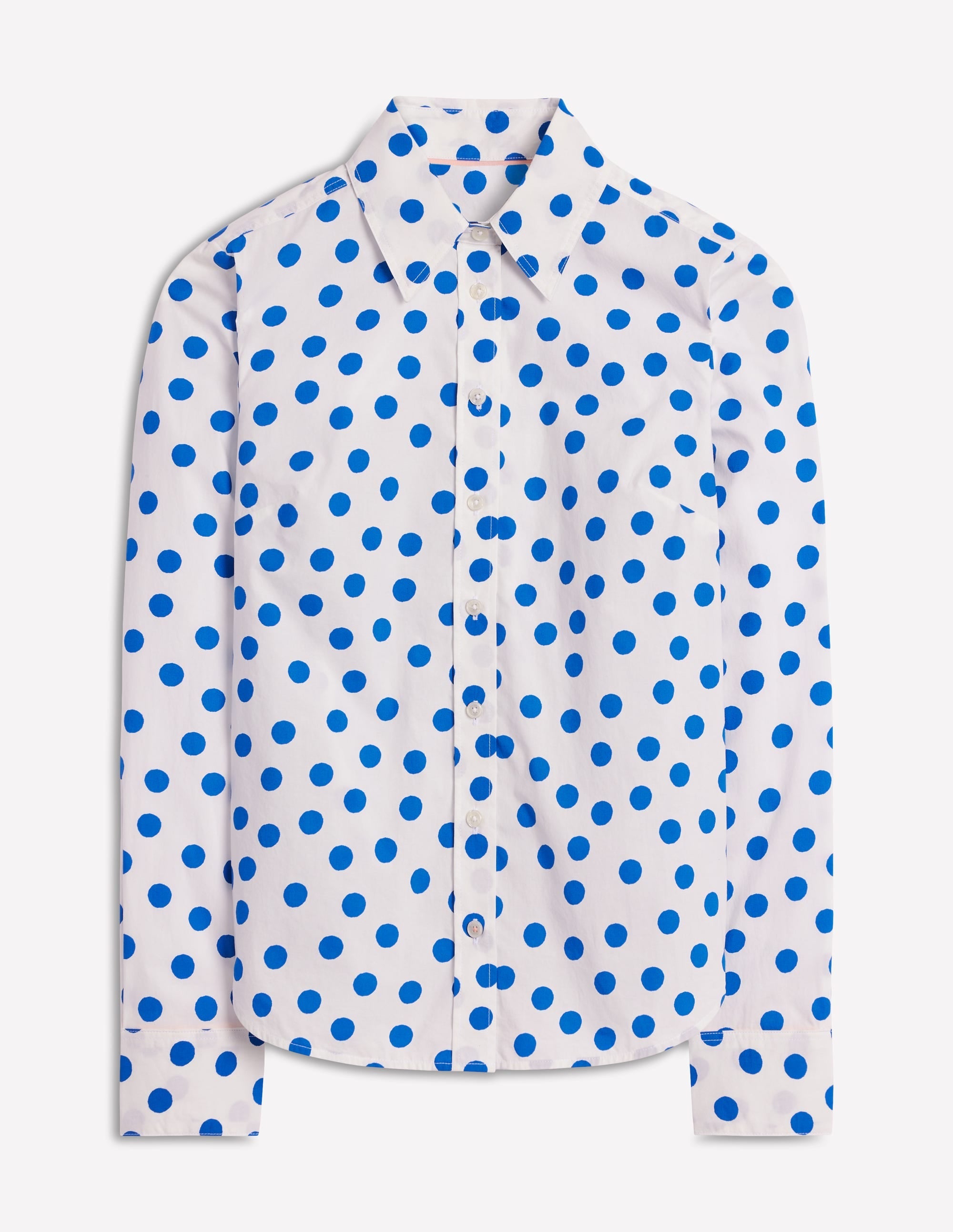 Sienna Cotton Shirt-Ivory, Blue Abstract Dot - Image 6