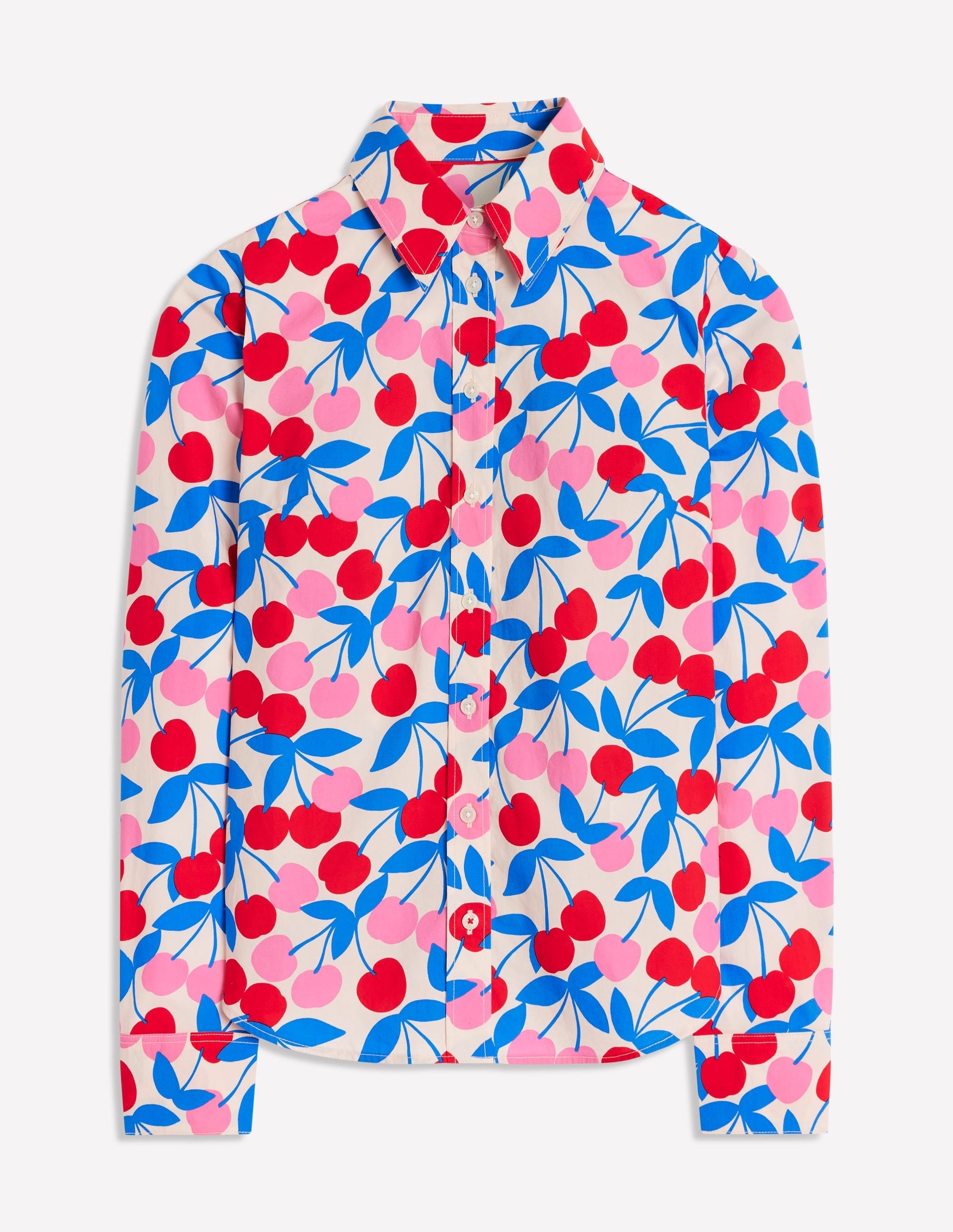 Sienna Cotton Shirt-Chalk Pink, Cherry Cascade-6