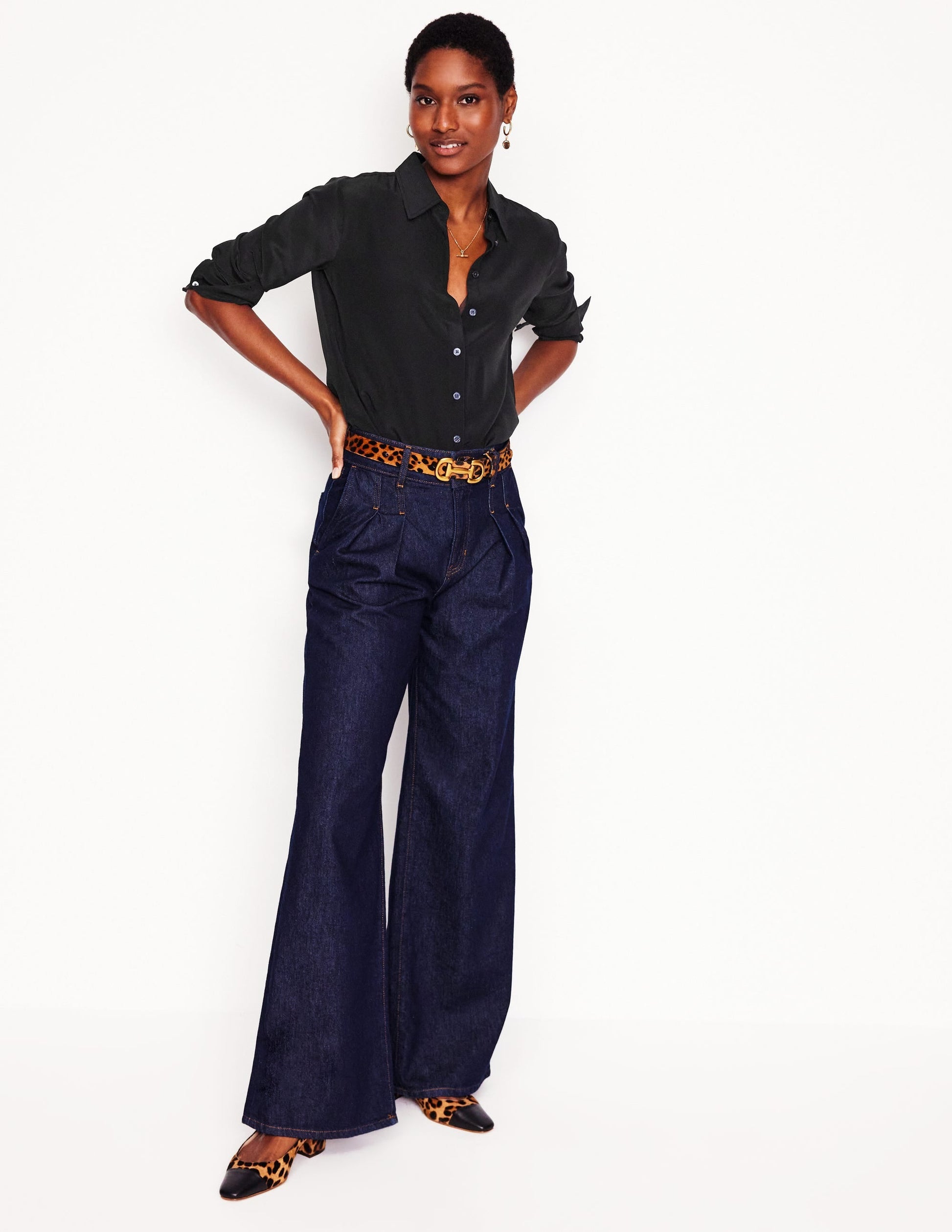 Sienna Silk Shirt-Black-4