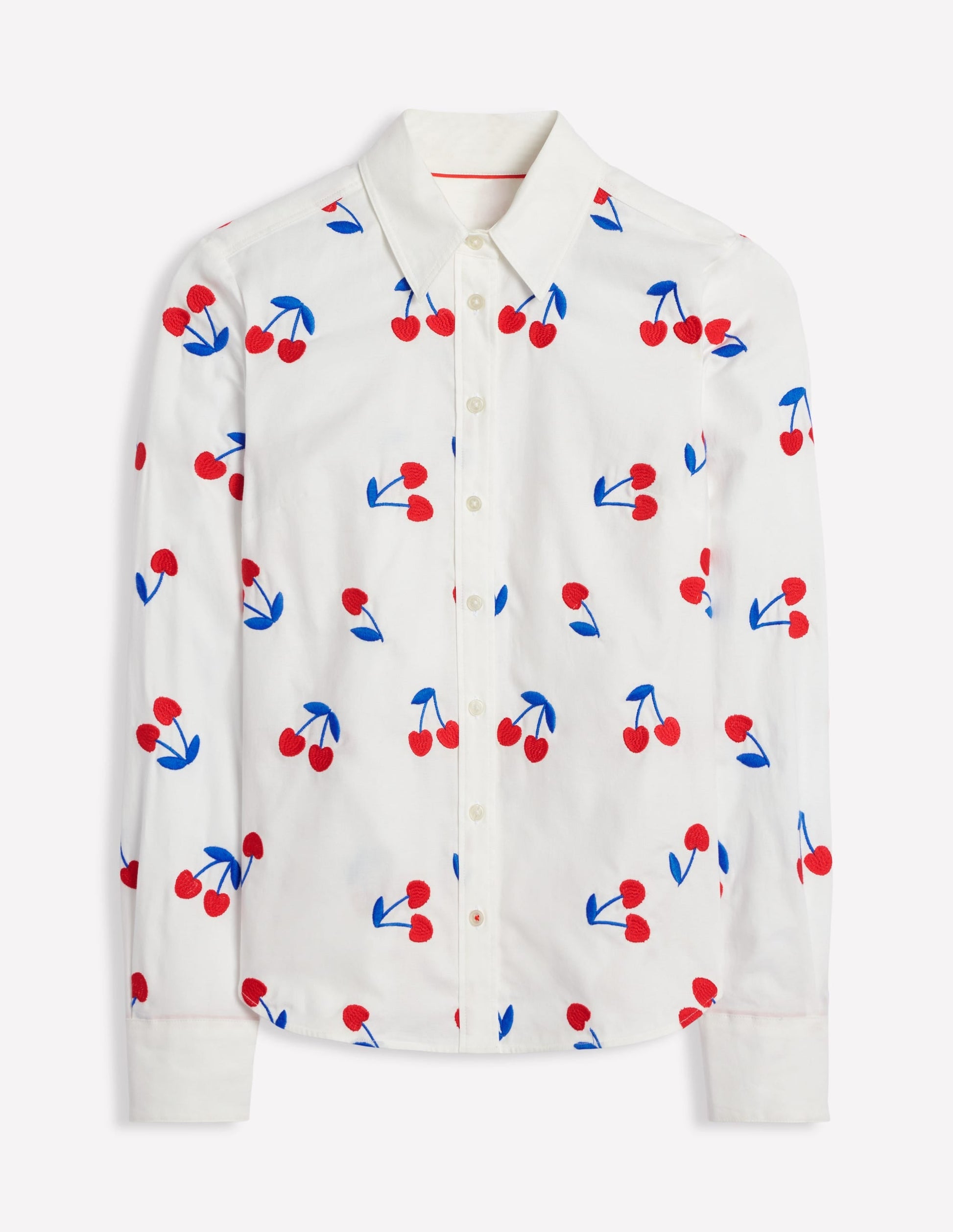 Sienna Embroidered Shirt-White, Cherries-6
