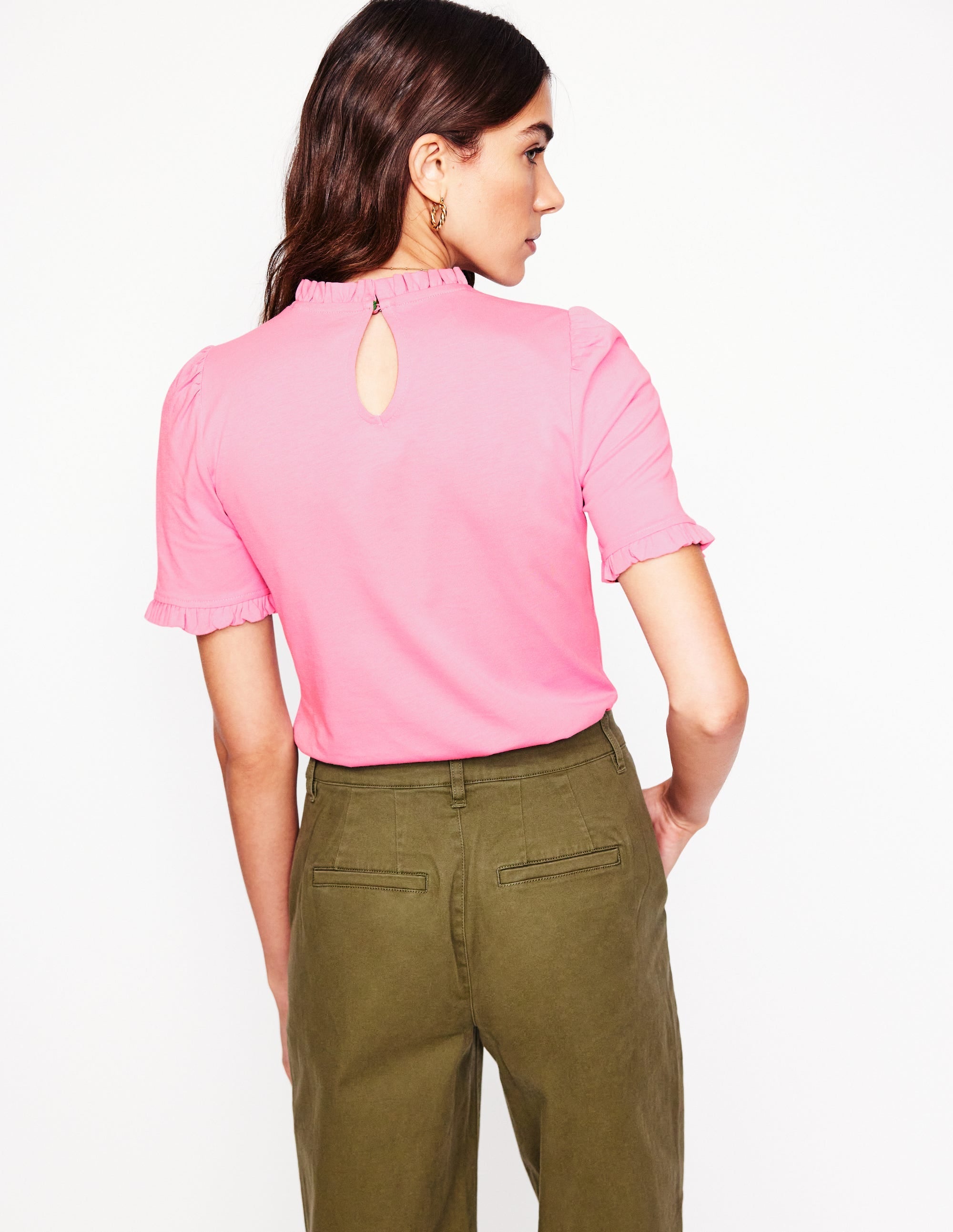 Supersoft Frill Detail T-shirt-Soft Lavender - Image 3