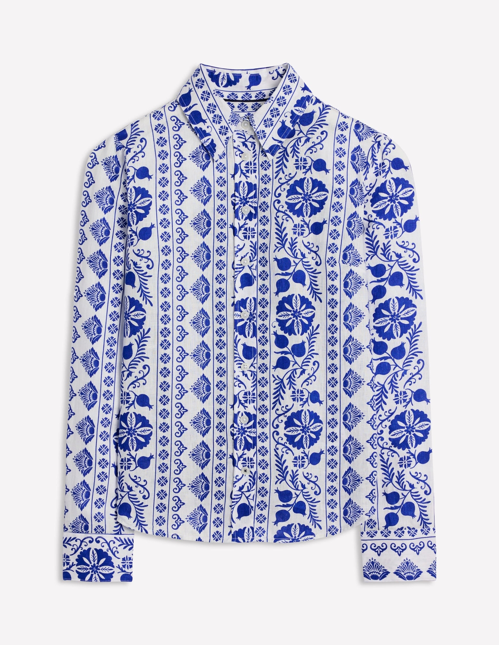 Sienna Linen Shirt-Ivory, Ornate Border-6