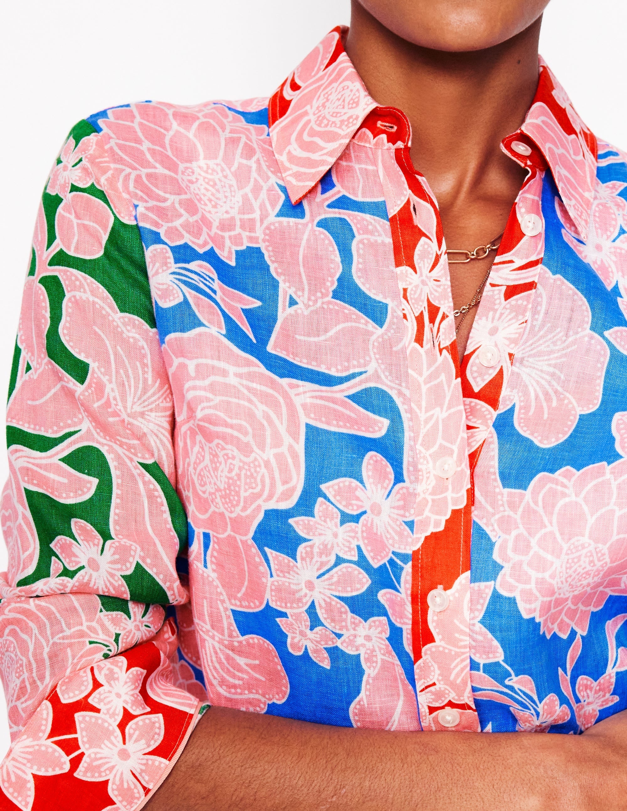 Sienna Linen Shirt-Multi, Blossom Cascade - Image 3