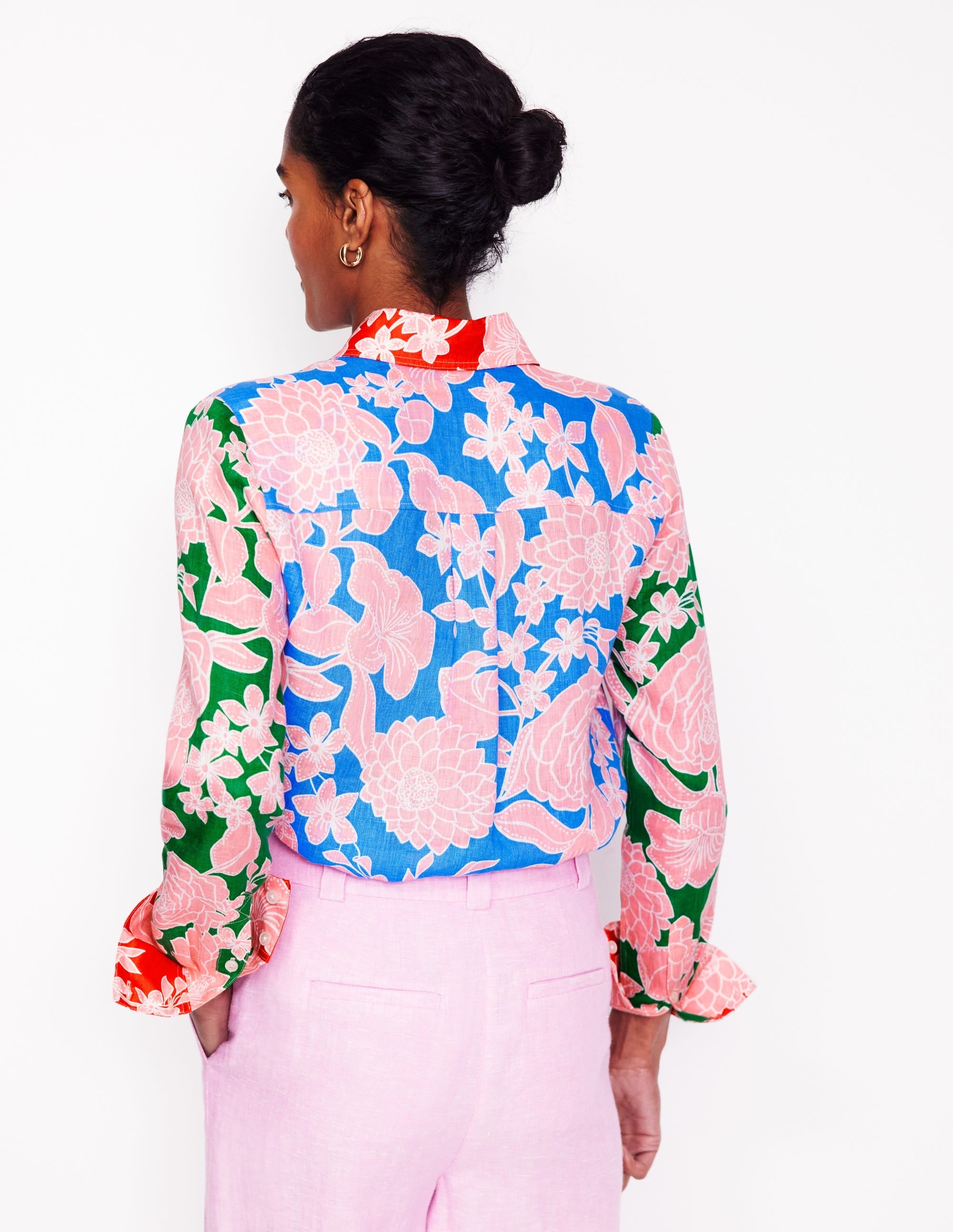 Sienna Linen Shirt-Multi, Blossom Cascade - Image 4