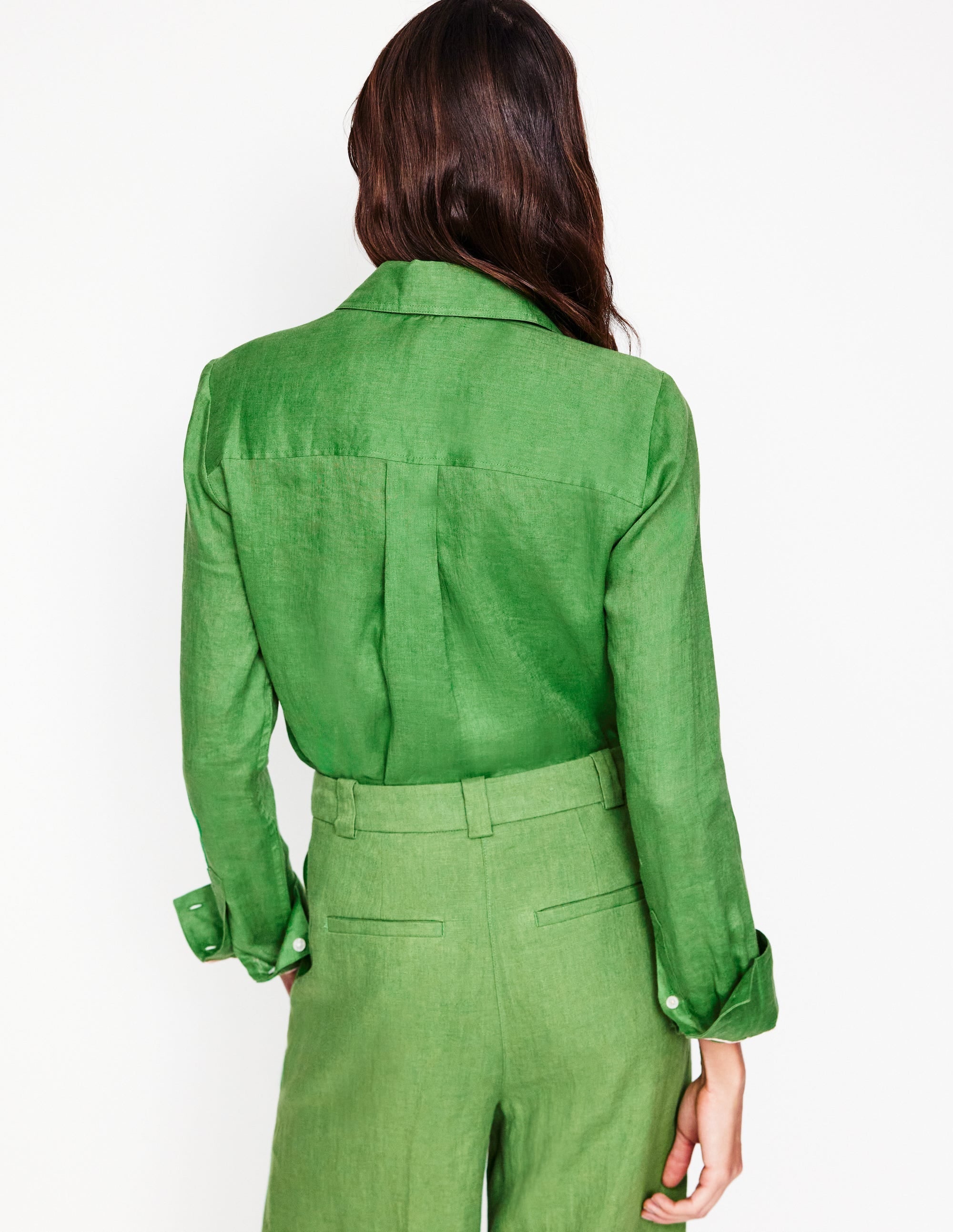 Sienna Linen Shirt-Paradise Green - Image 3