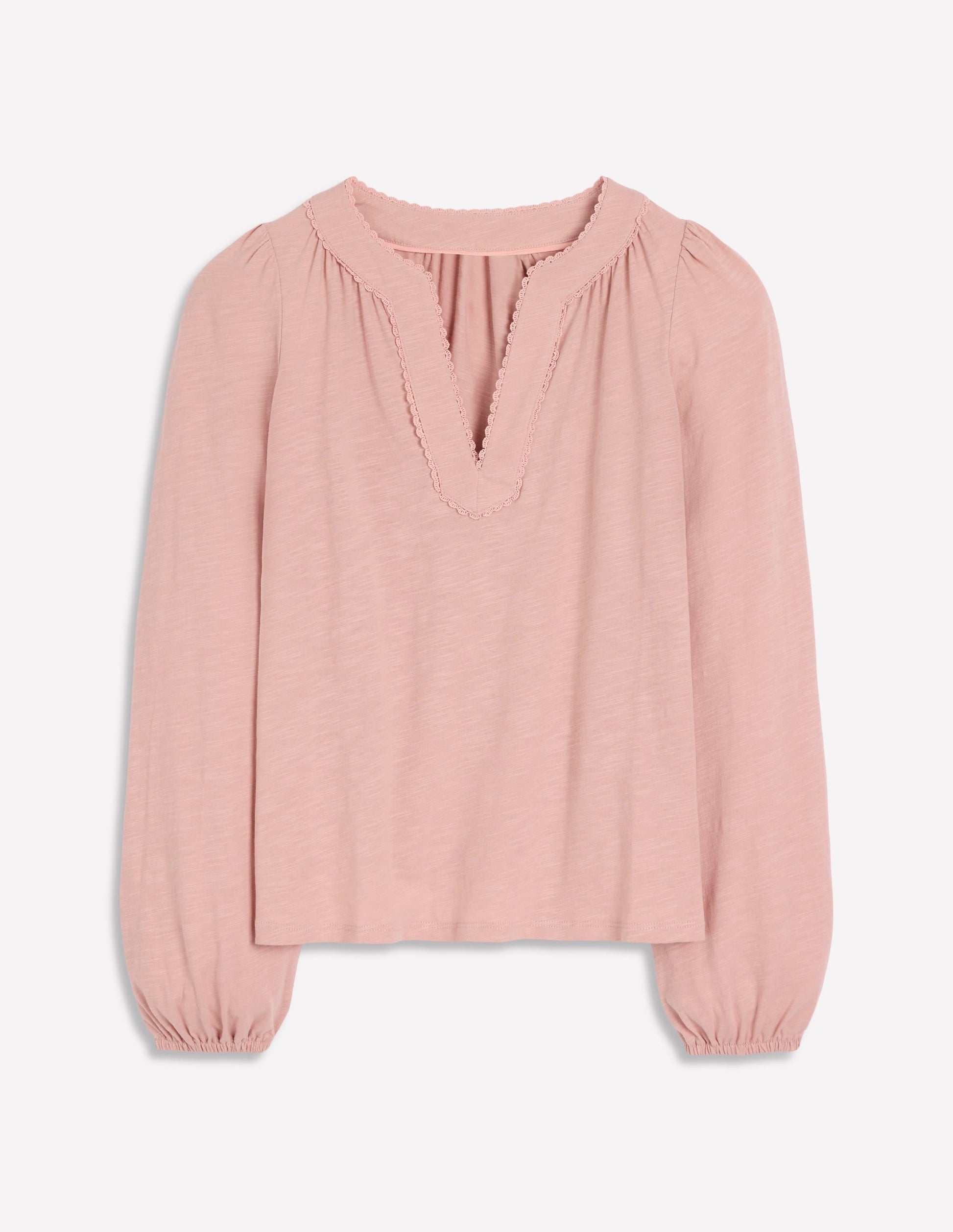 Ava Long Sleeve Trim Top-Milkshake-5
