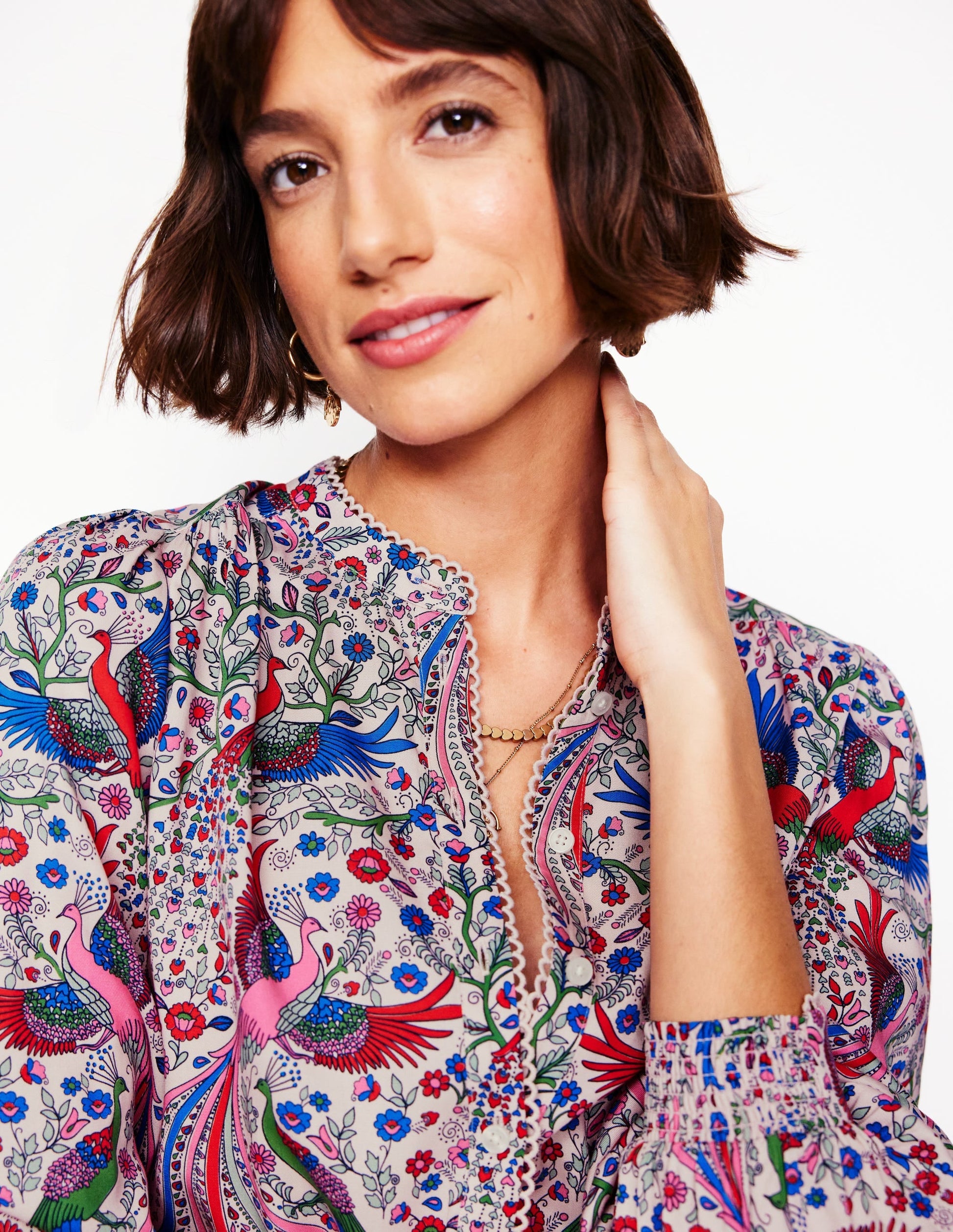 Ara Long Sleeve Top-Multi, Enchanting Peacock-2