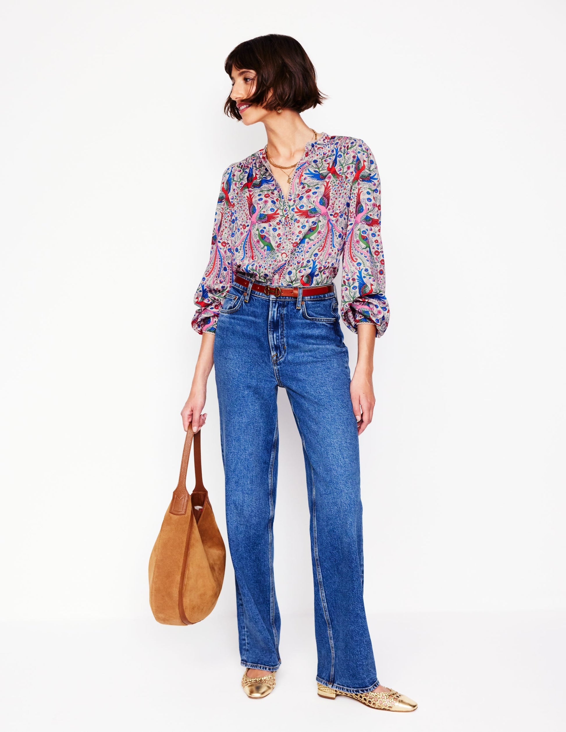 Ara Long Sleeve Top-Multi, Enchanting Peacock-4