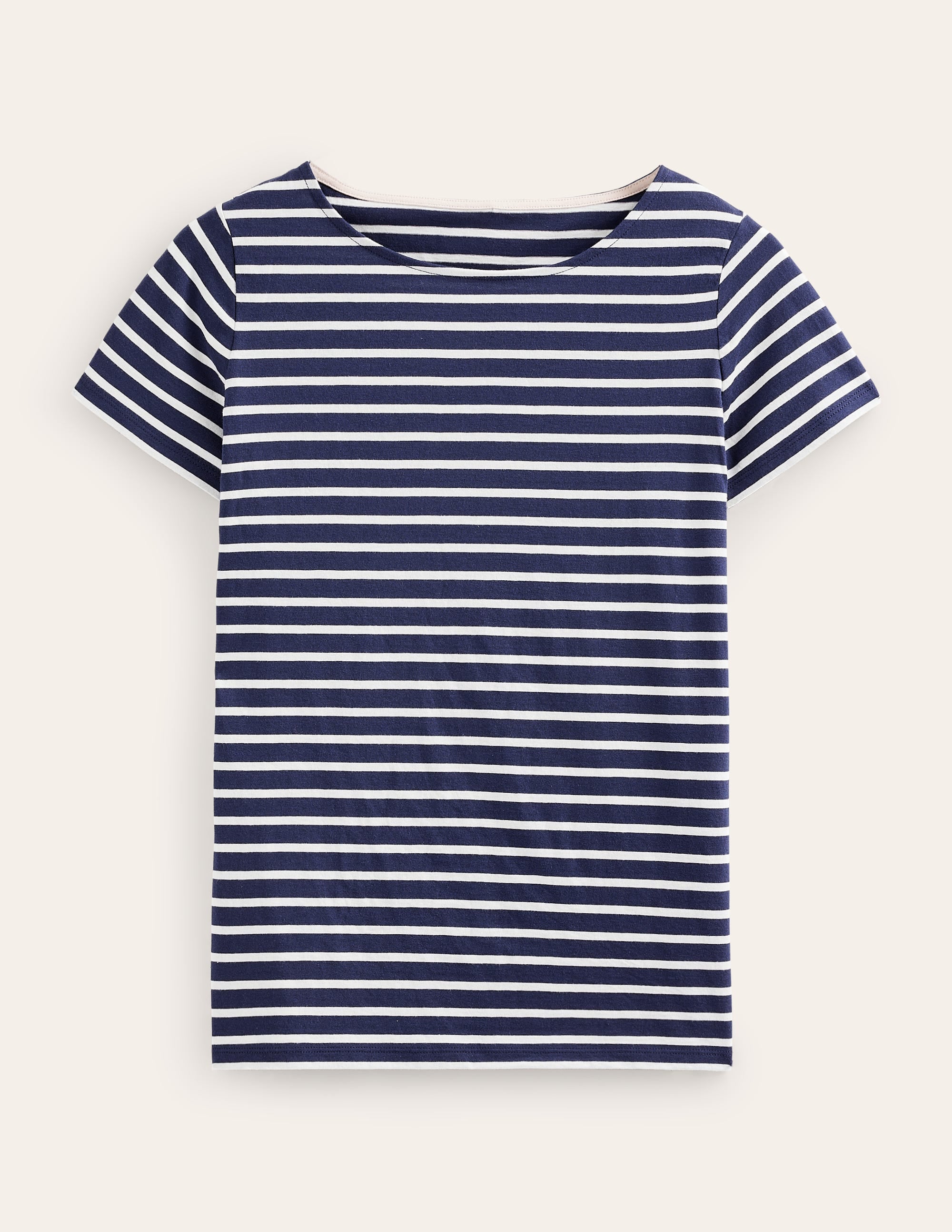 Ella Short Sleeve Breton-Navy, Ivory - Image 5