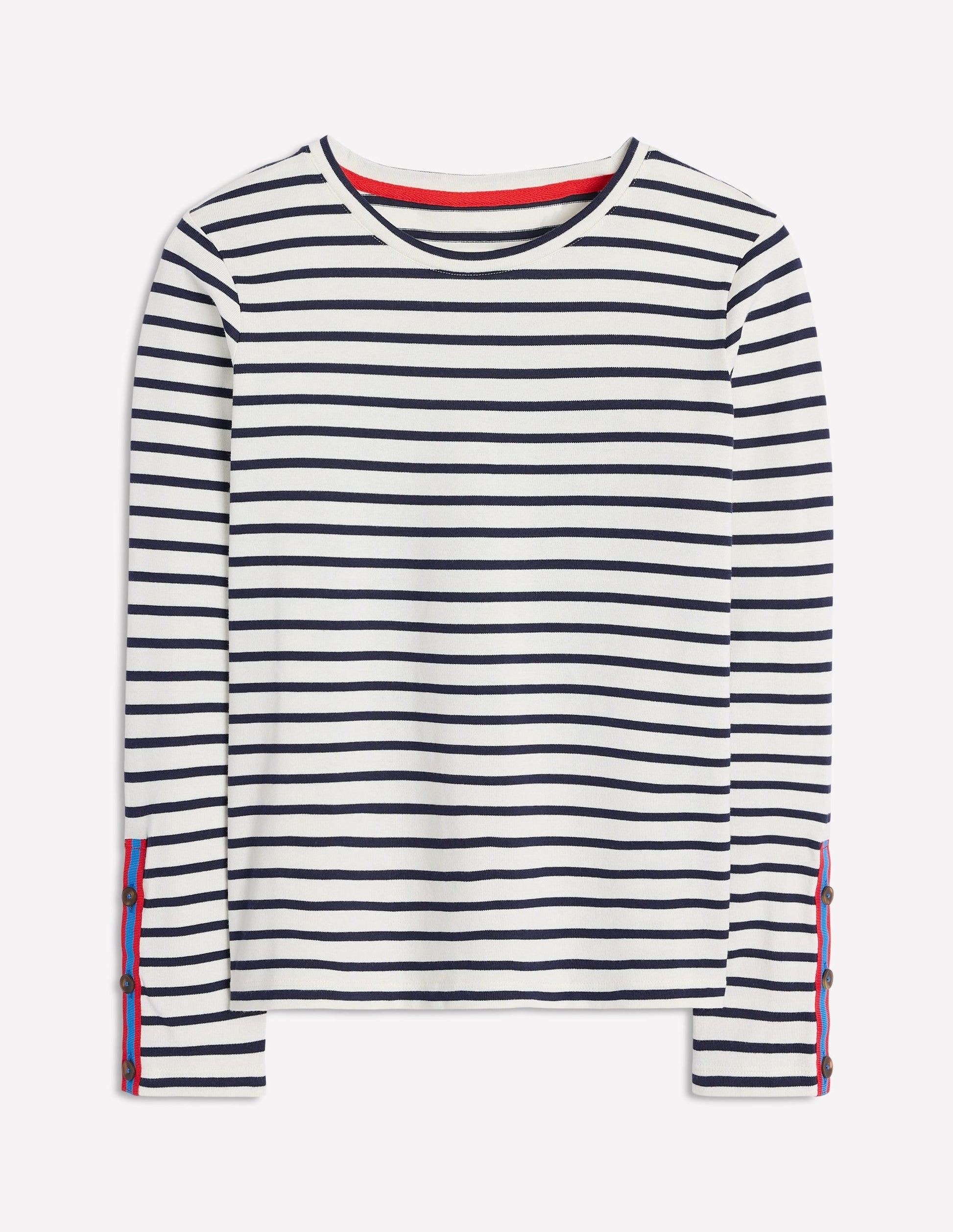 Button Cuff Marina Breton-Ivory, French Navy Stripe-5