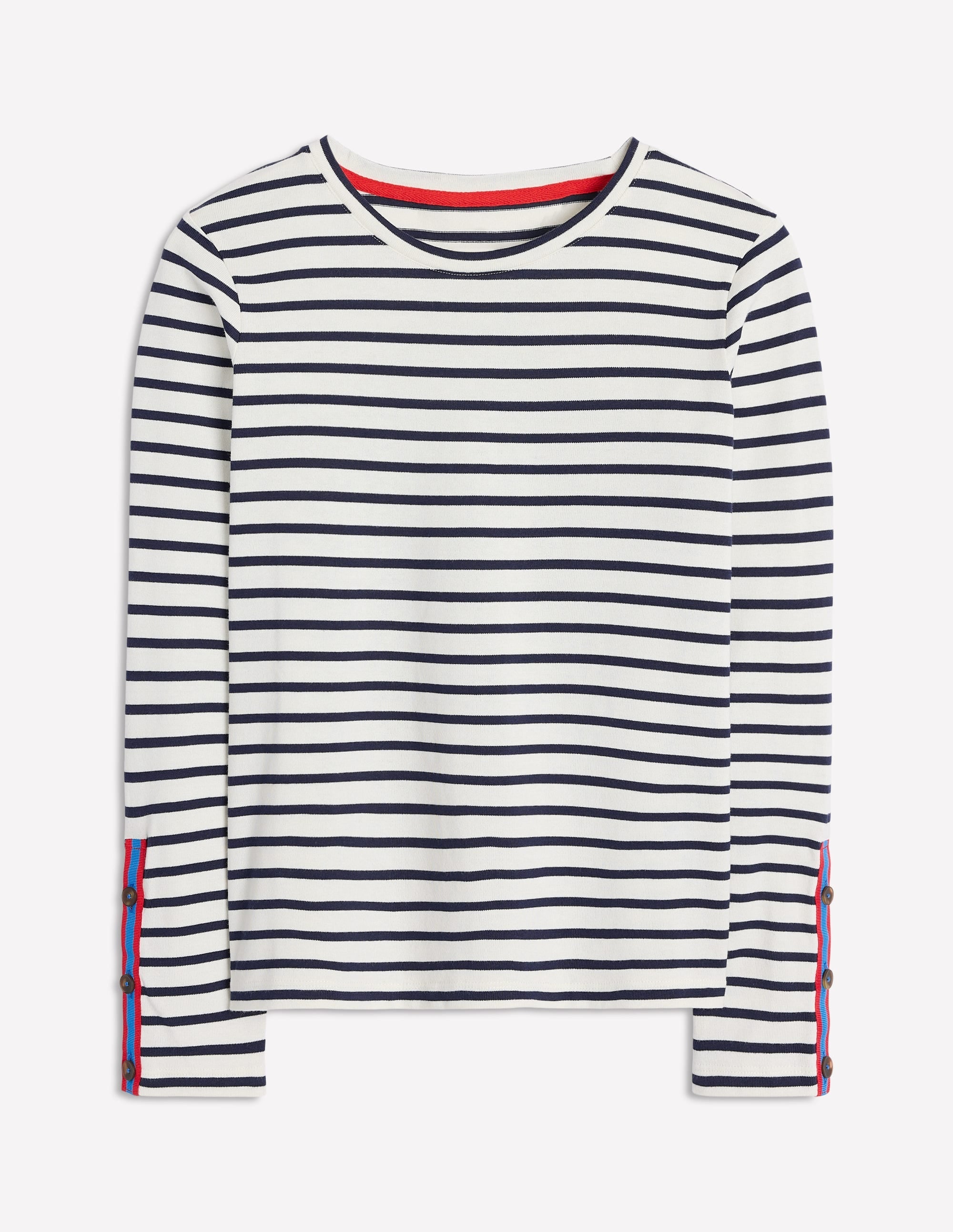 Button Cuff Marina Breton-Ivory, French Navy Stripe - Image 5