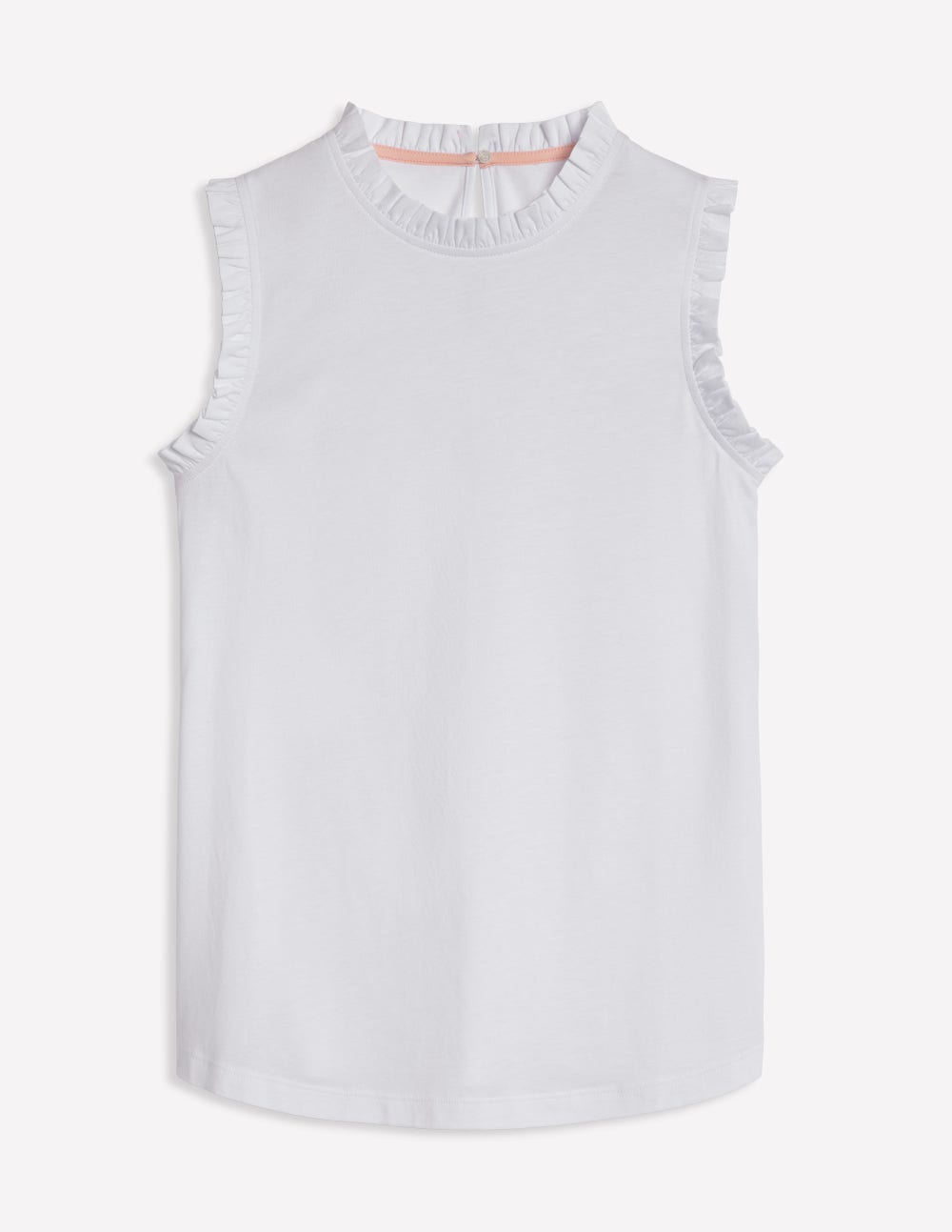 Supersoft Frill Detail Vest-White-5