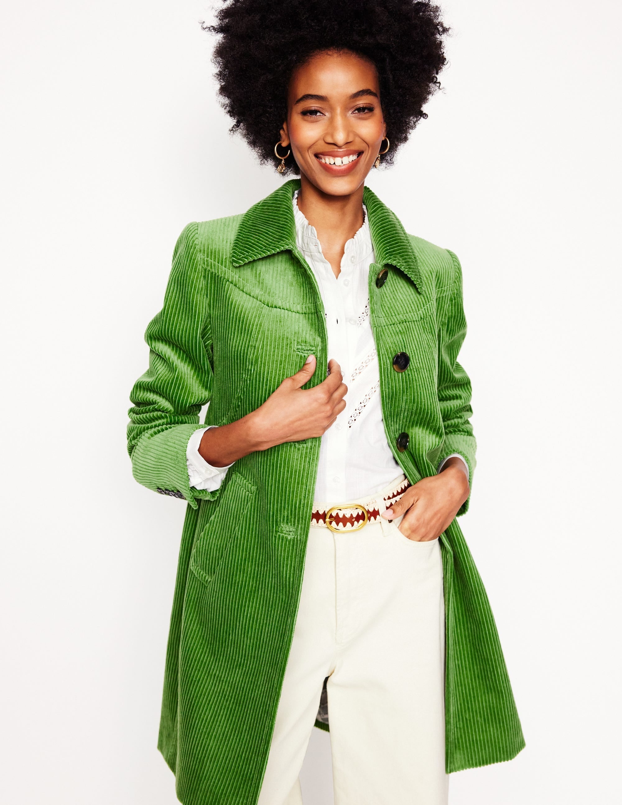 Lincoln Cord Coat-Promenade Green - Image 1