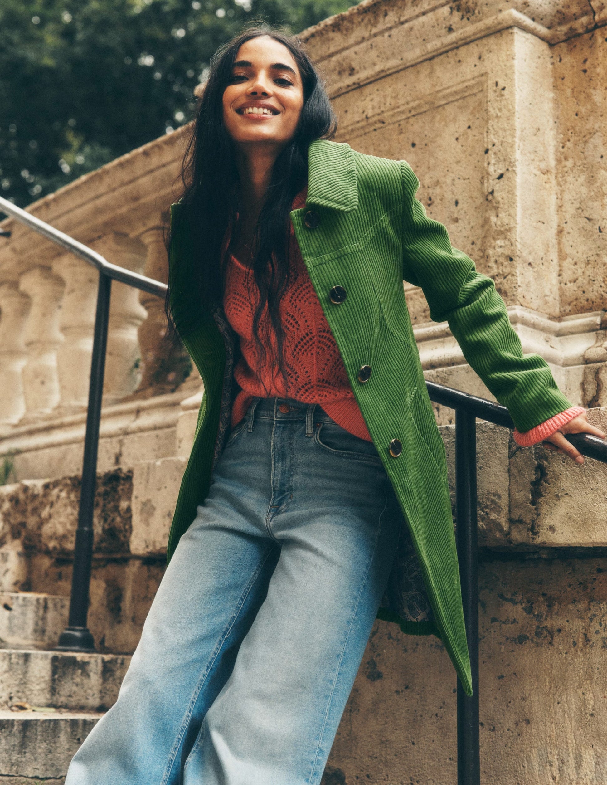 Lincoln Cord Coat-Promenade Green-2