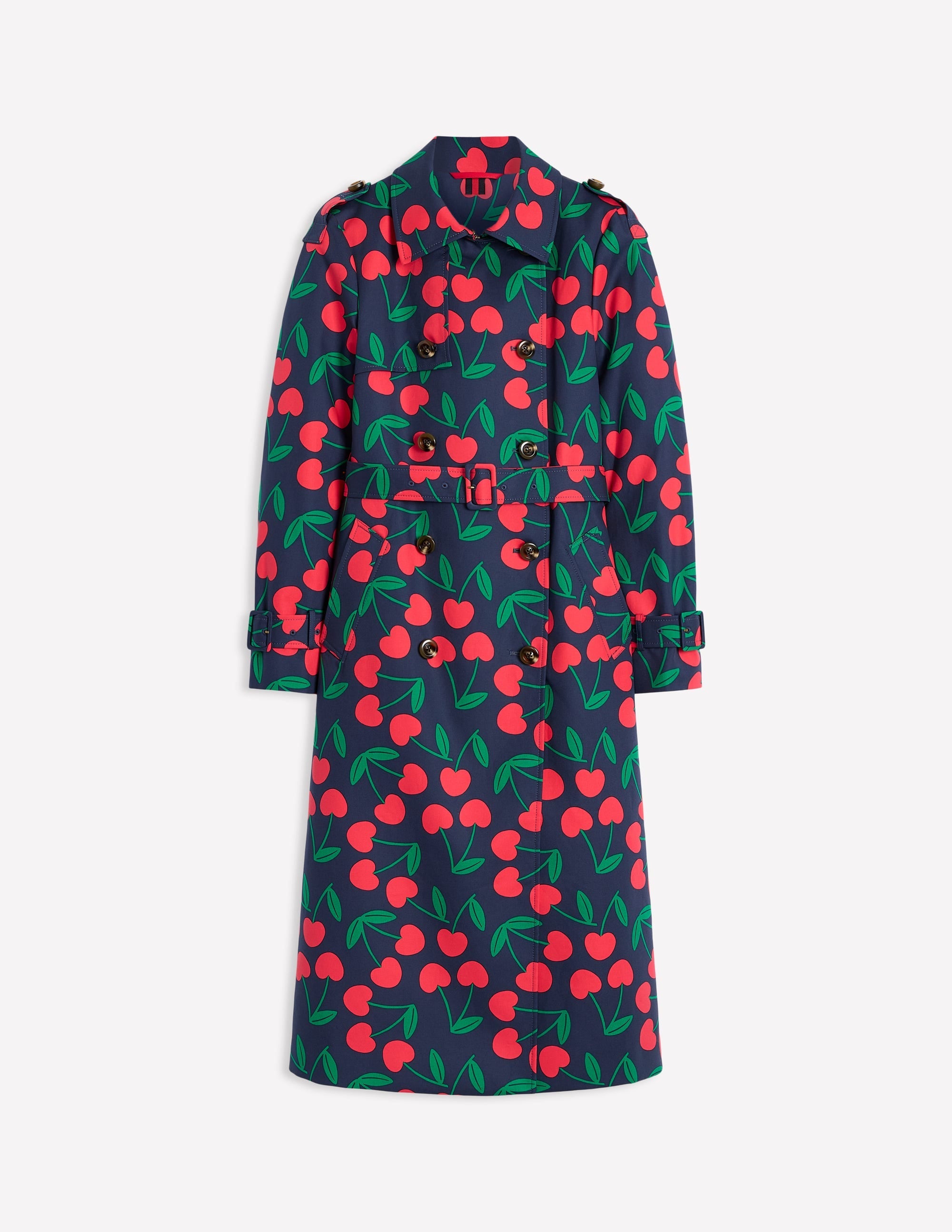 Cheltenham Trench Coat-French Navy, Cherry Scatter - Image 8