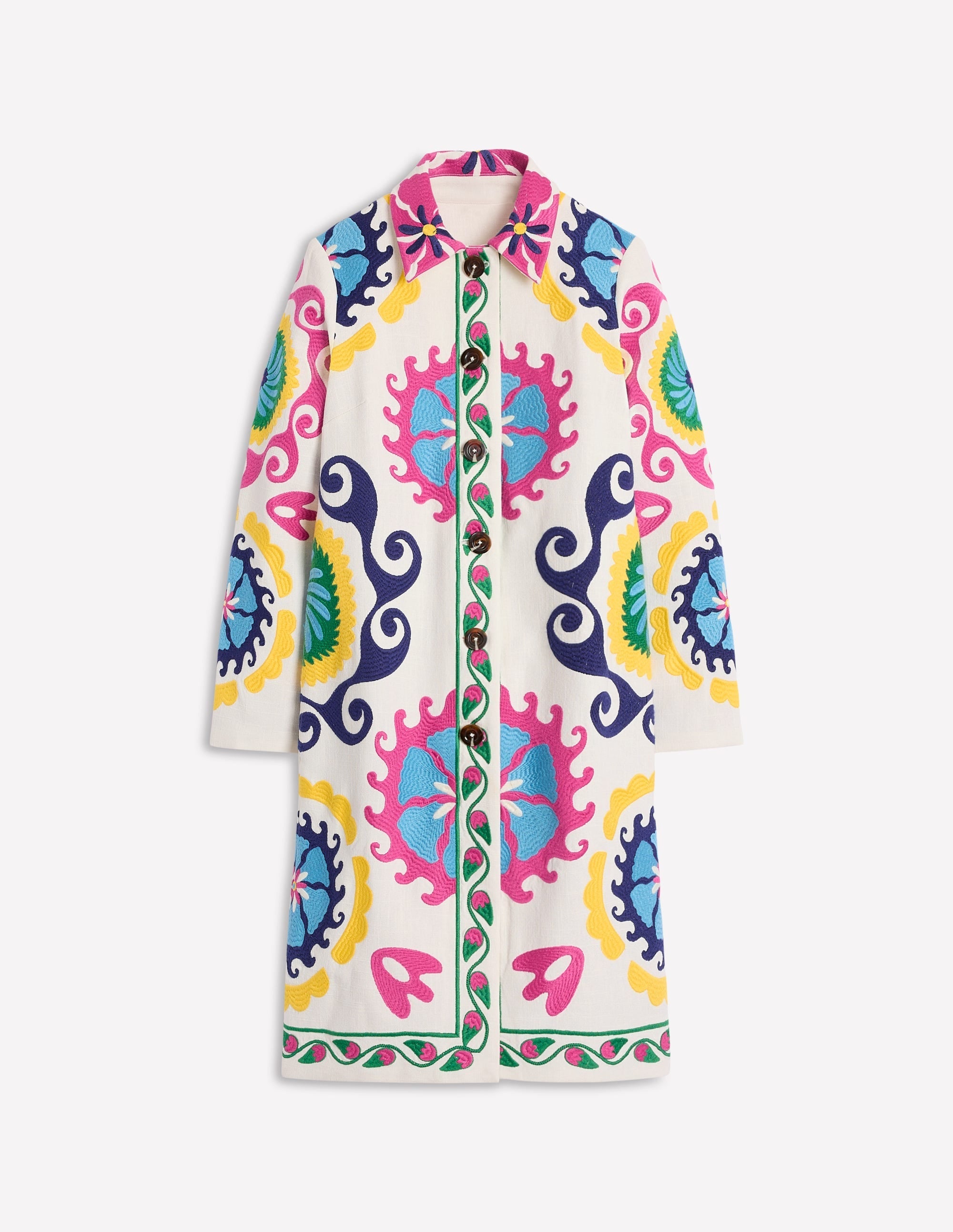 Embroidered Souvenir Coat-Multi, Ornamental Wave - Image 8
