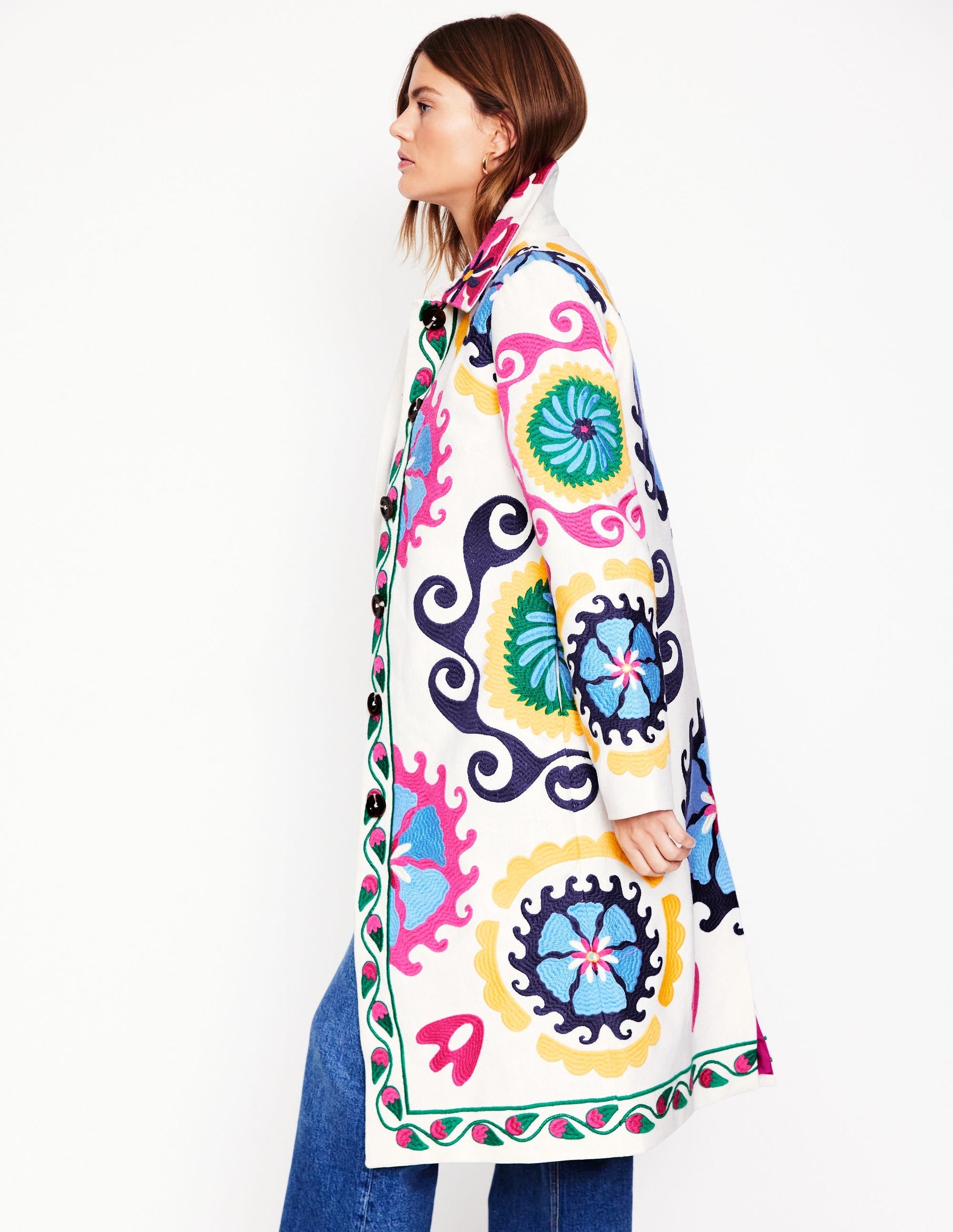 Embroidered Souvenir Coat-Multi, Ornamental Wave-5
