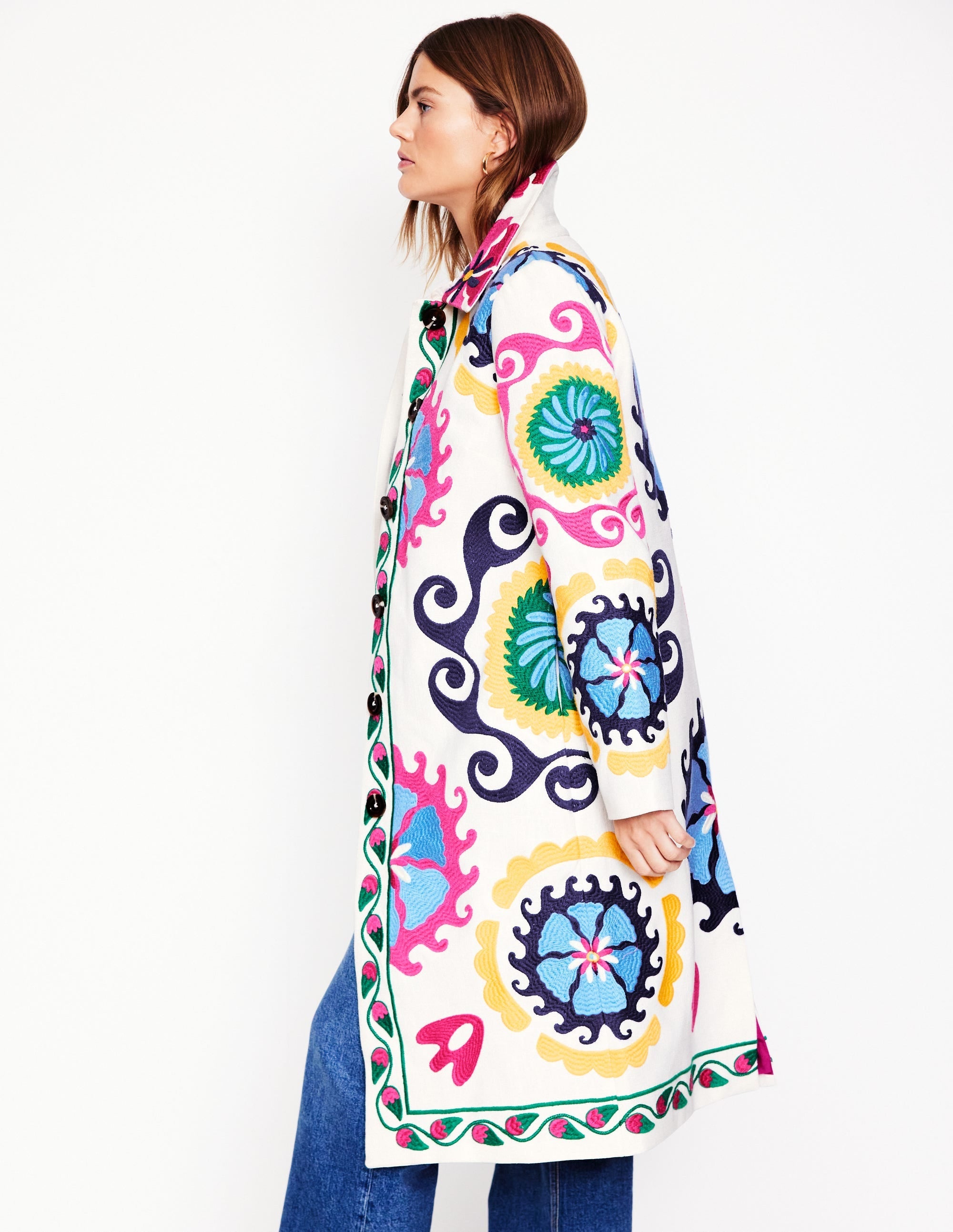 Embroidered Souvenir Coat-Multi, Ornamental Wave - Image 5