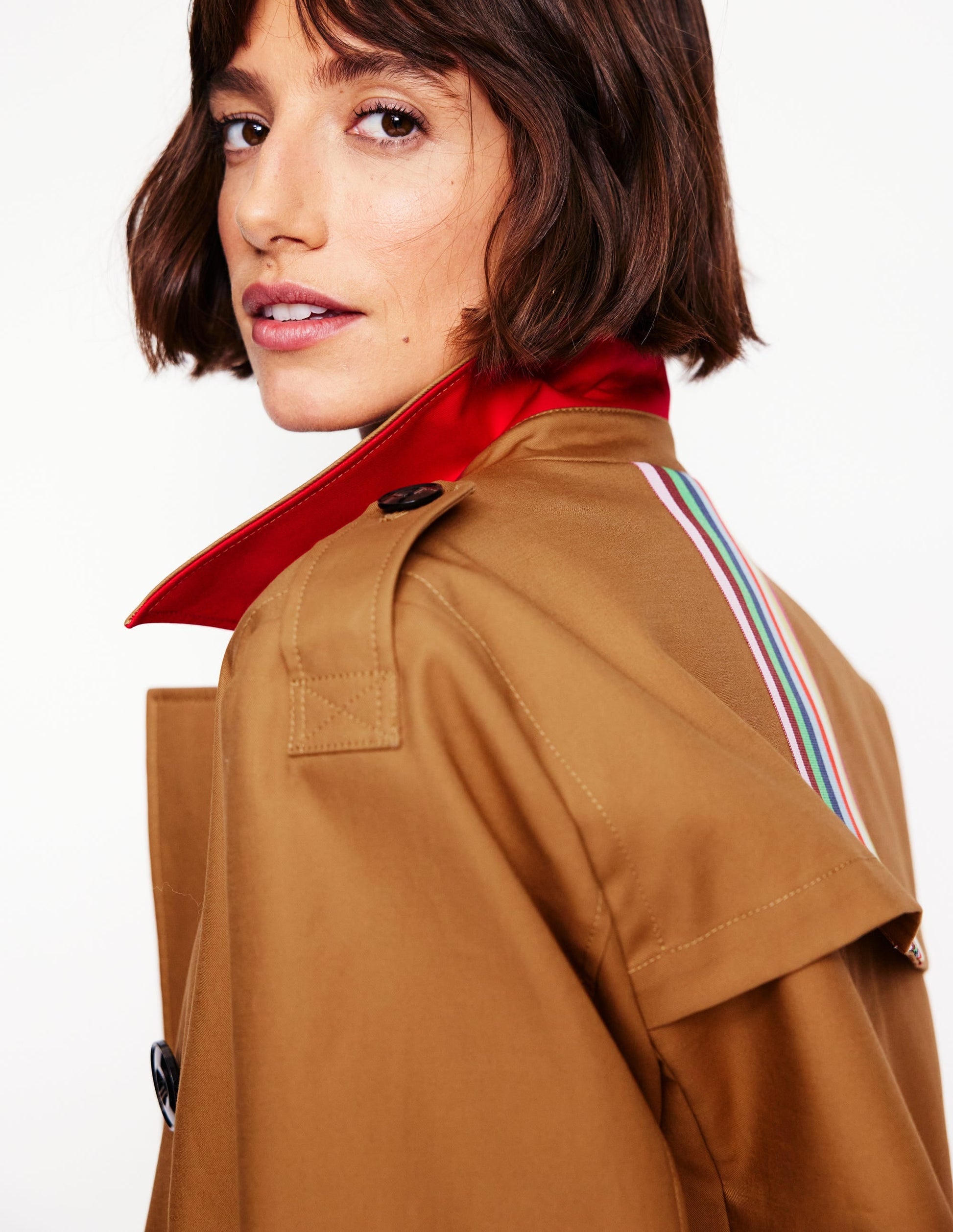 Mayfair Cropped Trench-Hazelnut Brown-2