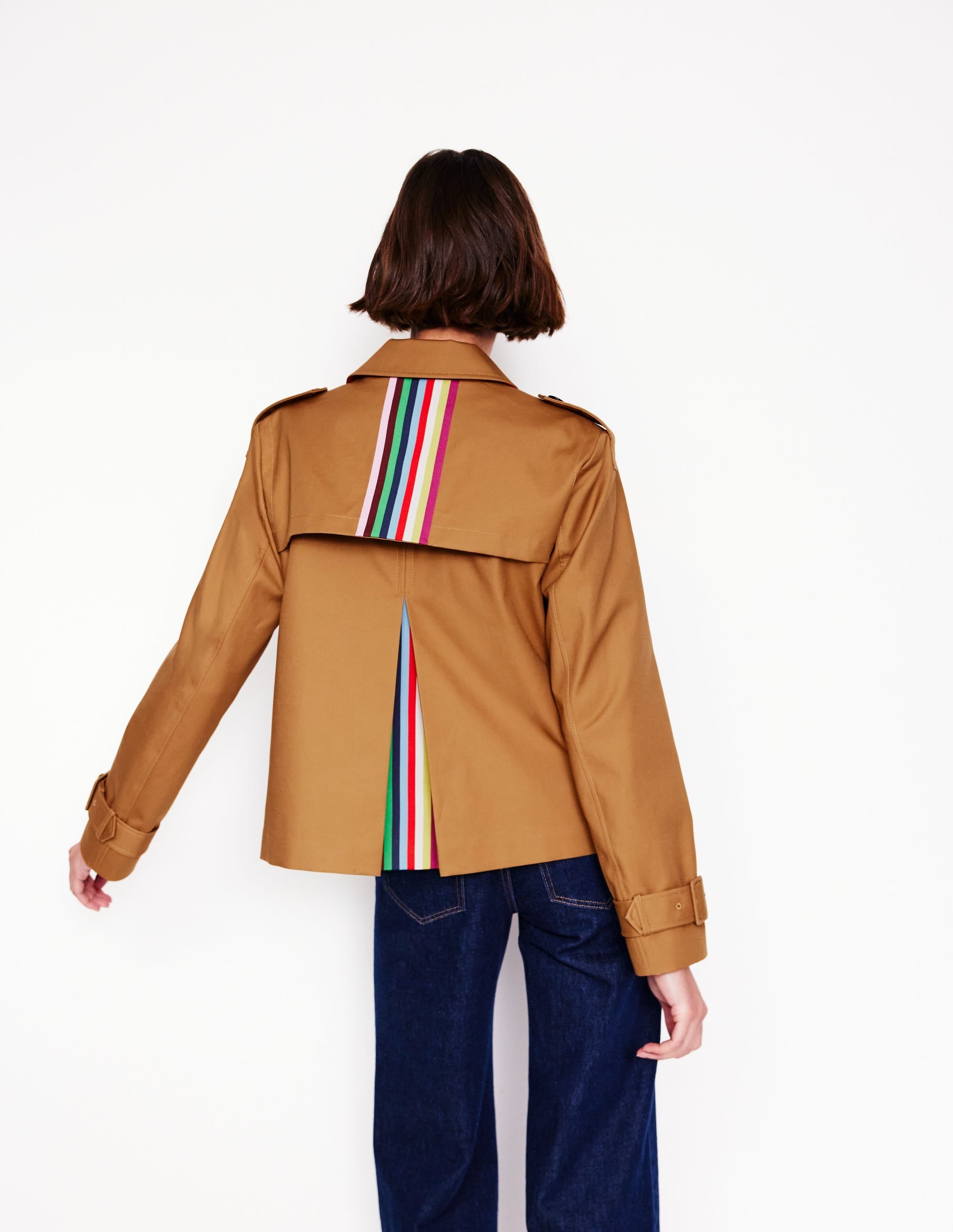 Mayfair Cropped Trench-Hazelnut Brown - Image 3