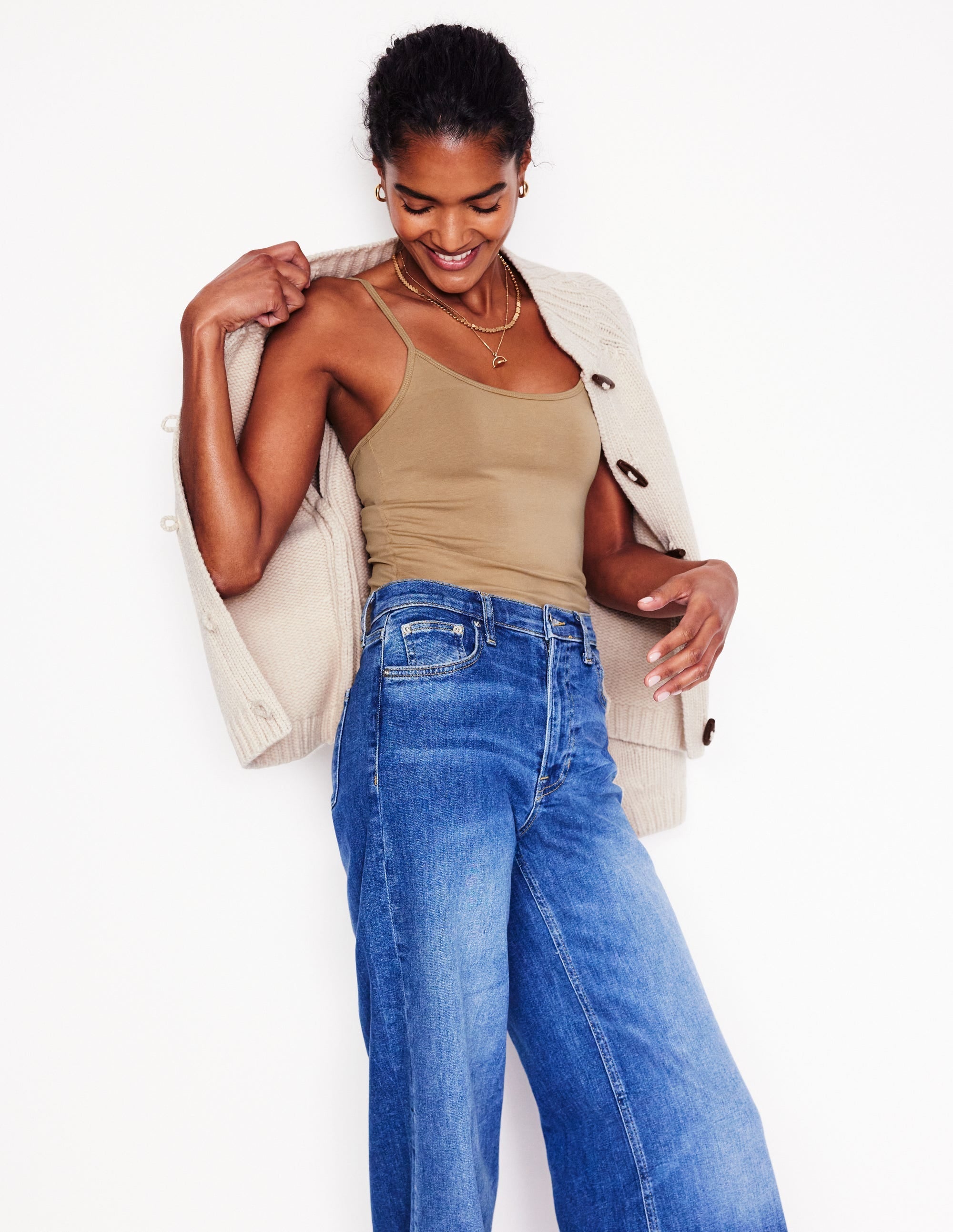 Plain Cami Top-Medium Beige - Image 1