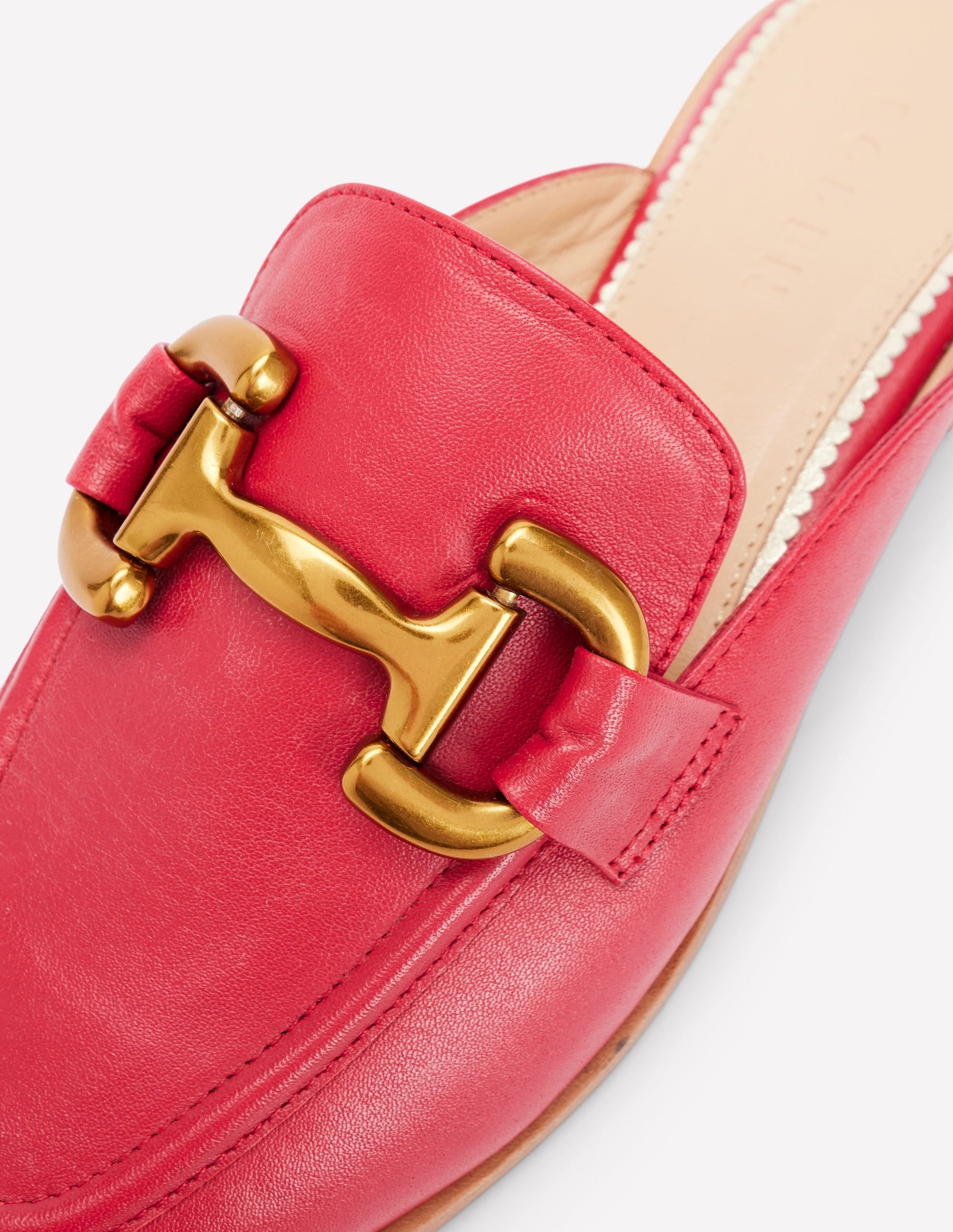 Iris Snaffle Mule Loafers-Red-3