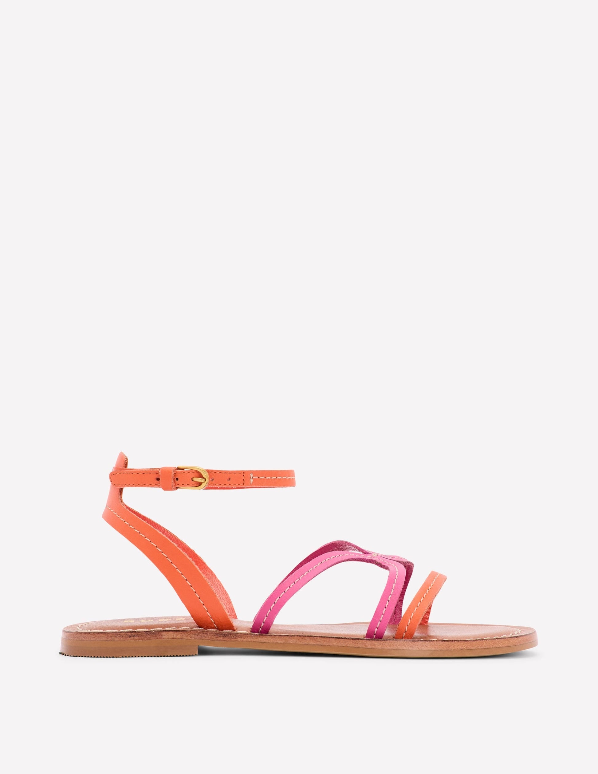 Casual Flat Sandal-Pink Peony/Gladioli Orange-1