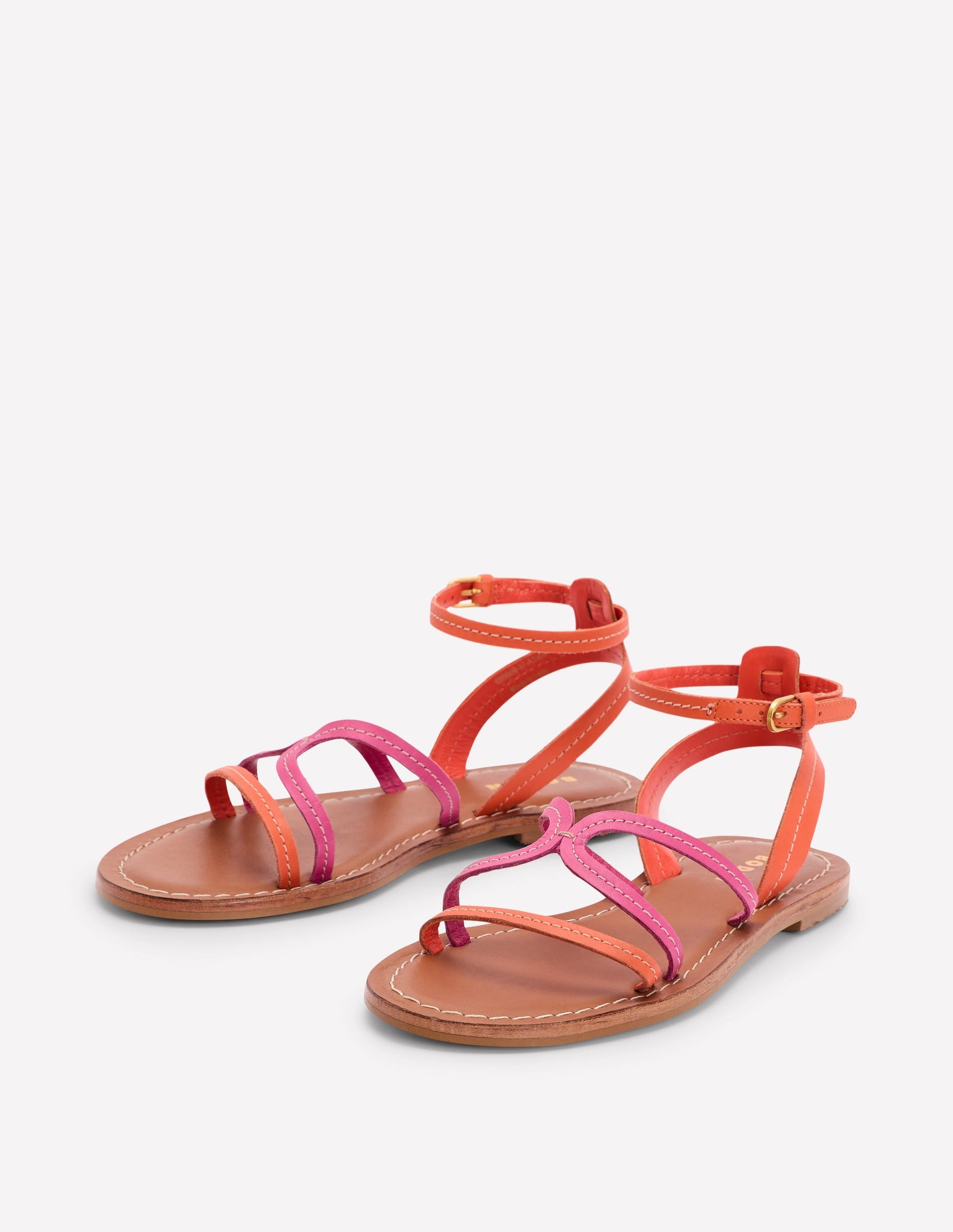 Casual Flat Sandal-Pink Peony/Gladioli Orange-2